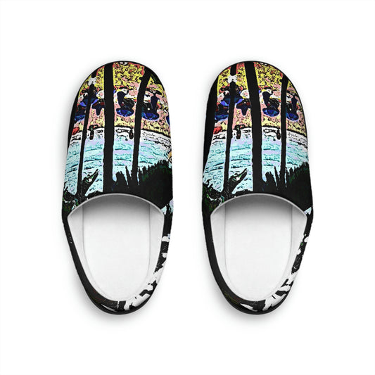 Men's Indoor Slippers ...  "A Beautiful Beach Amongst The Palms" ... The Outrigger Waikiki, Honolulu, Oahu ... Original Works ...