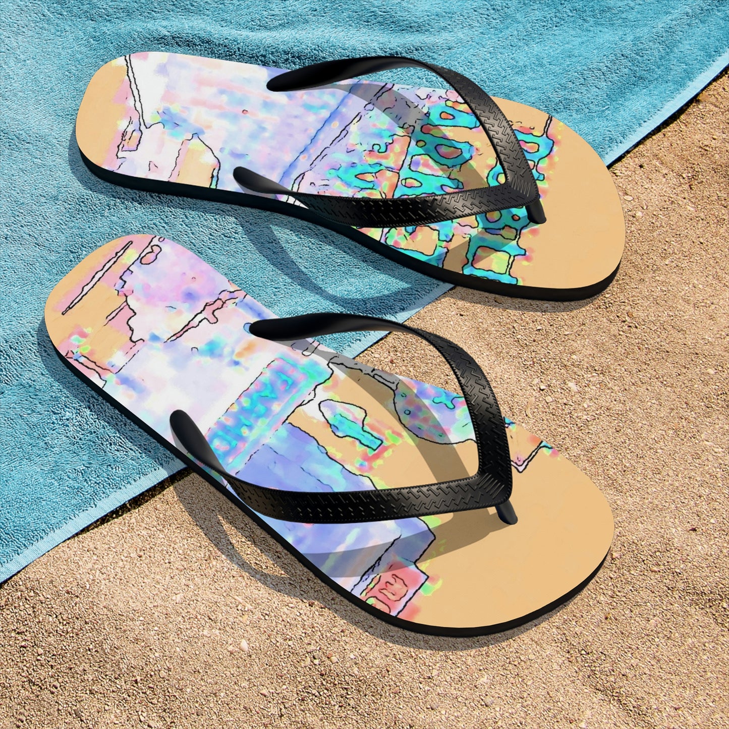 Unisex Flip-Flops .. Walk-In-Style: At The Market ... At The Beach ... Off Your Board ... In The Shower ... "Wherever & Everywhere ..." Wear-Em On Your Harley ..."