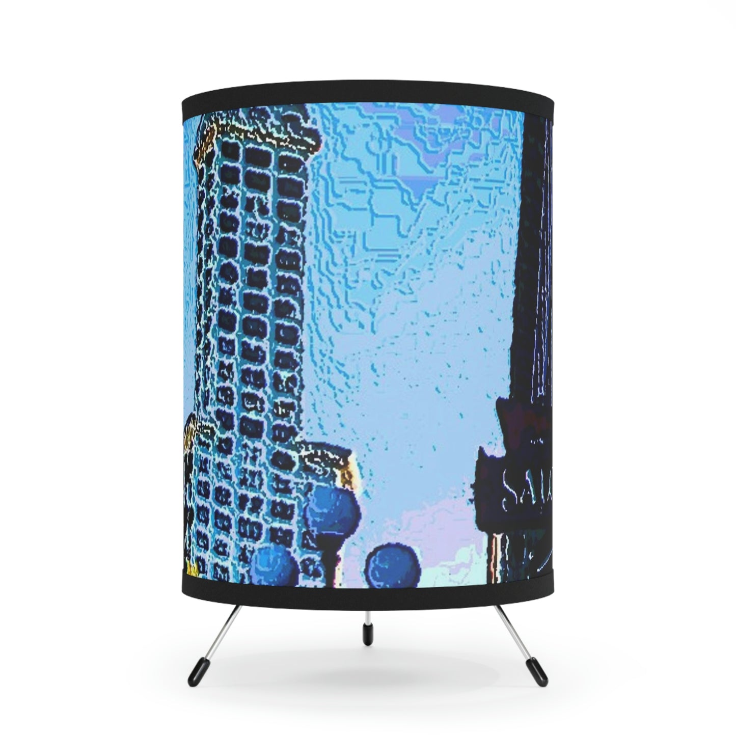 Tripod Lamp with High-Res Printed Shade, US\CA plug ...  Pioneer Square & Smith Tower ... 'That World Famous View' ... Colleague Supplied Photo ... Original Works ...