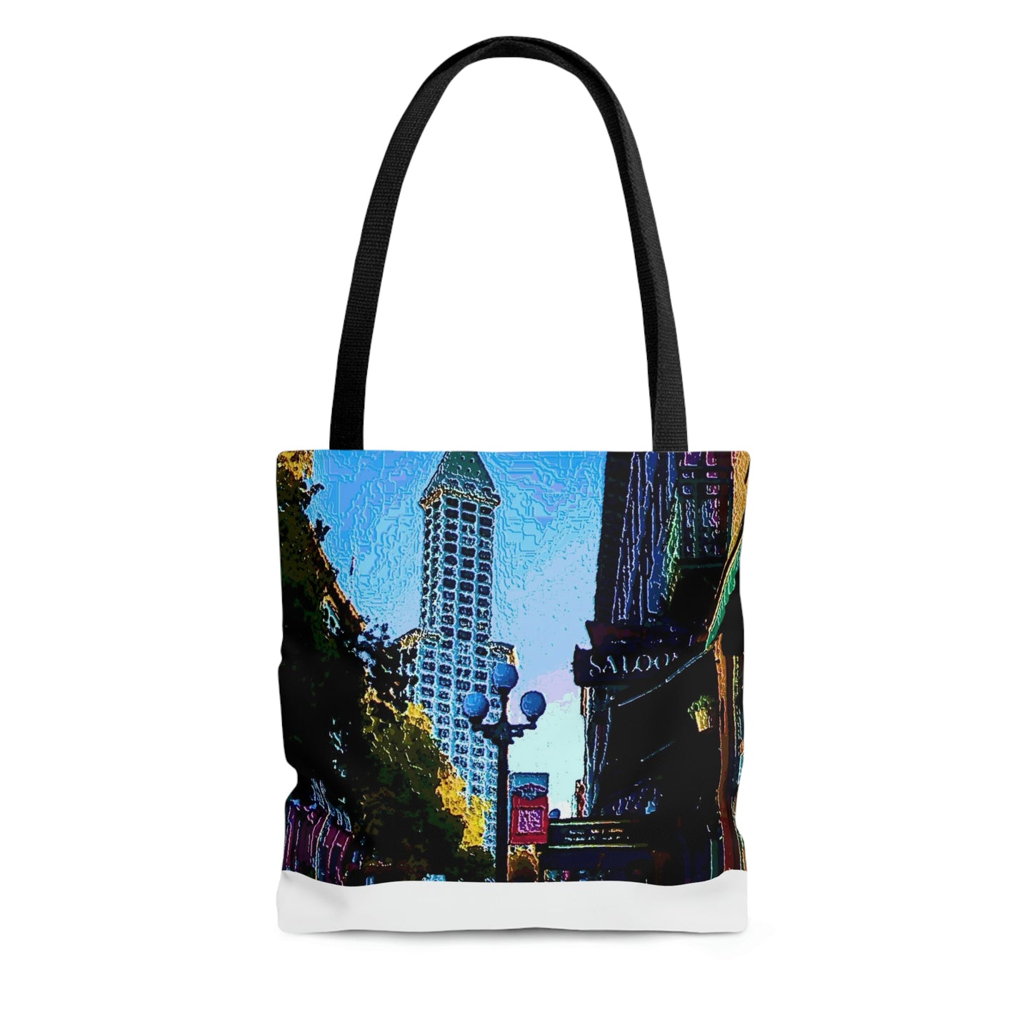 AOP Tote Bag ...  Pioneer Square & Smith Tower ... 'That World Famous View' ... Colleague Supplied Photo ... Original Works ...
