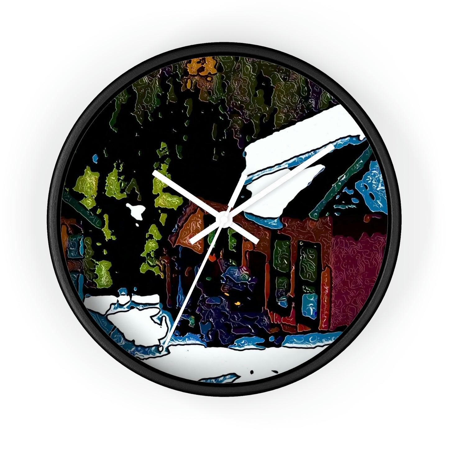 Wall clock ... "A Rider Passeth-Through-It" ... Colors Galore & A Bit Of Impressionism ... Original Works. Winter 2021. Central Idaho. Rendering Time: 12 Hours ...