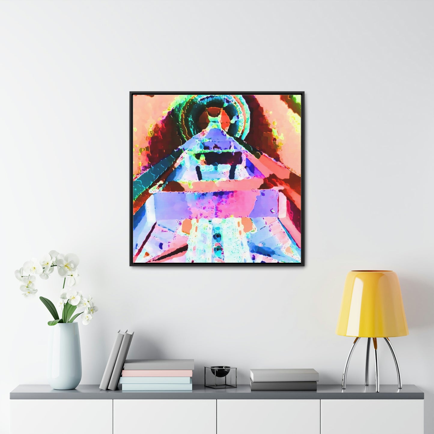 Gallery Canvas Wraps, Square Frame ... "Seattle's World Fair" ... Below Space Needle 'Looking Up' ... On A Very Rainy Morning (Father's Family Photo). ... Original ...