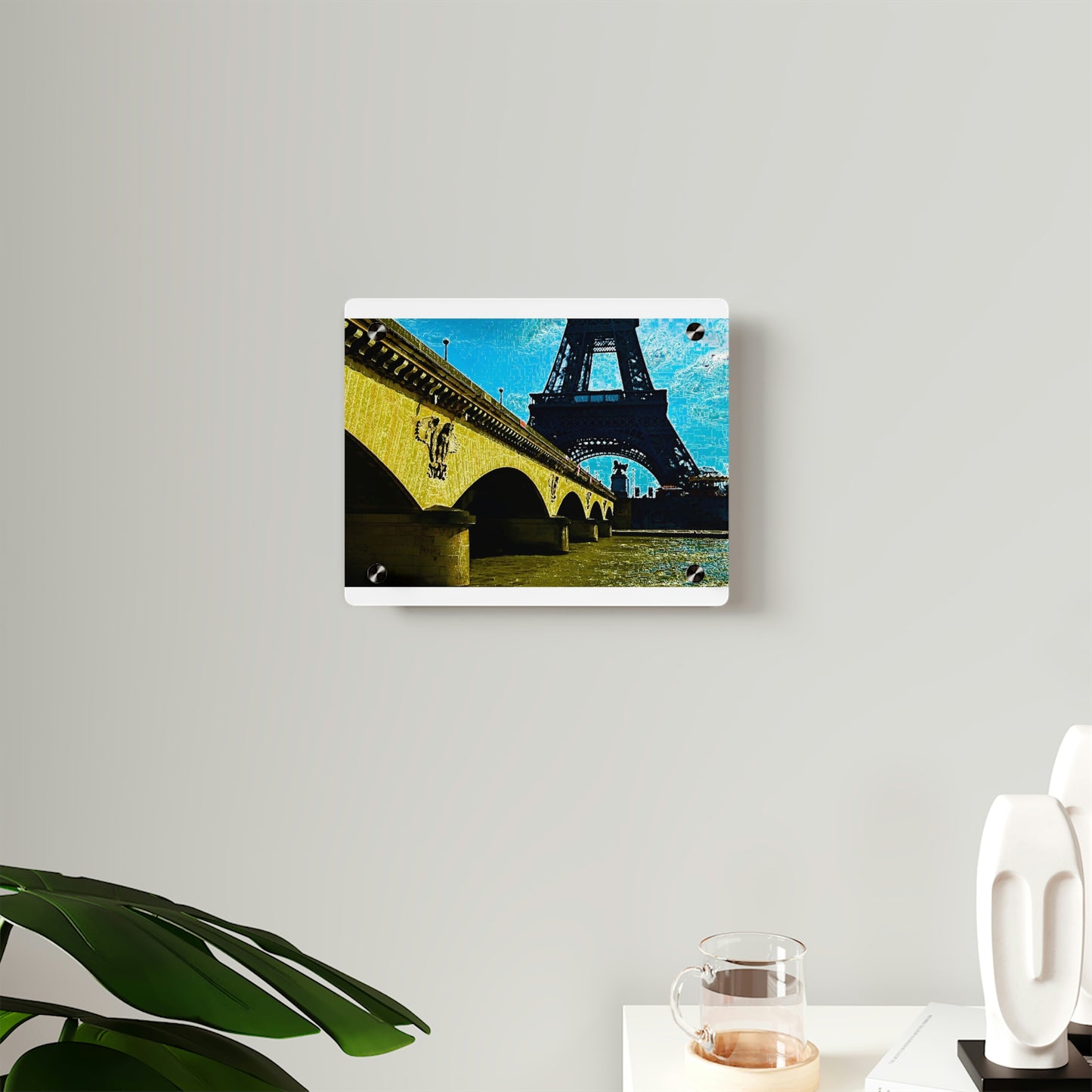 Acrylic Wall Art Panels ...  Le Tour D'Eiffel ..."Along The Water" ... Barbara Joan Bonnell-Holt ... Le Voyage De Paris: 1972 ... Original Works ...