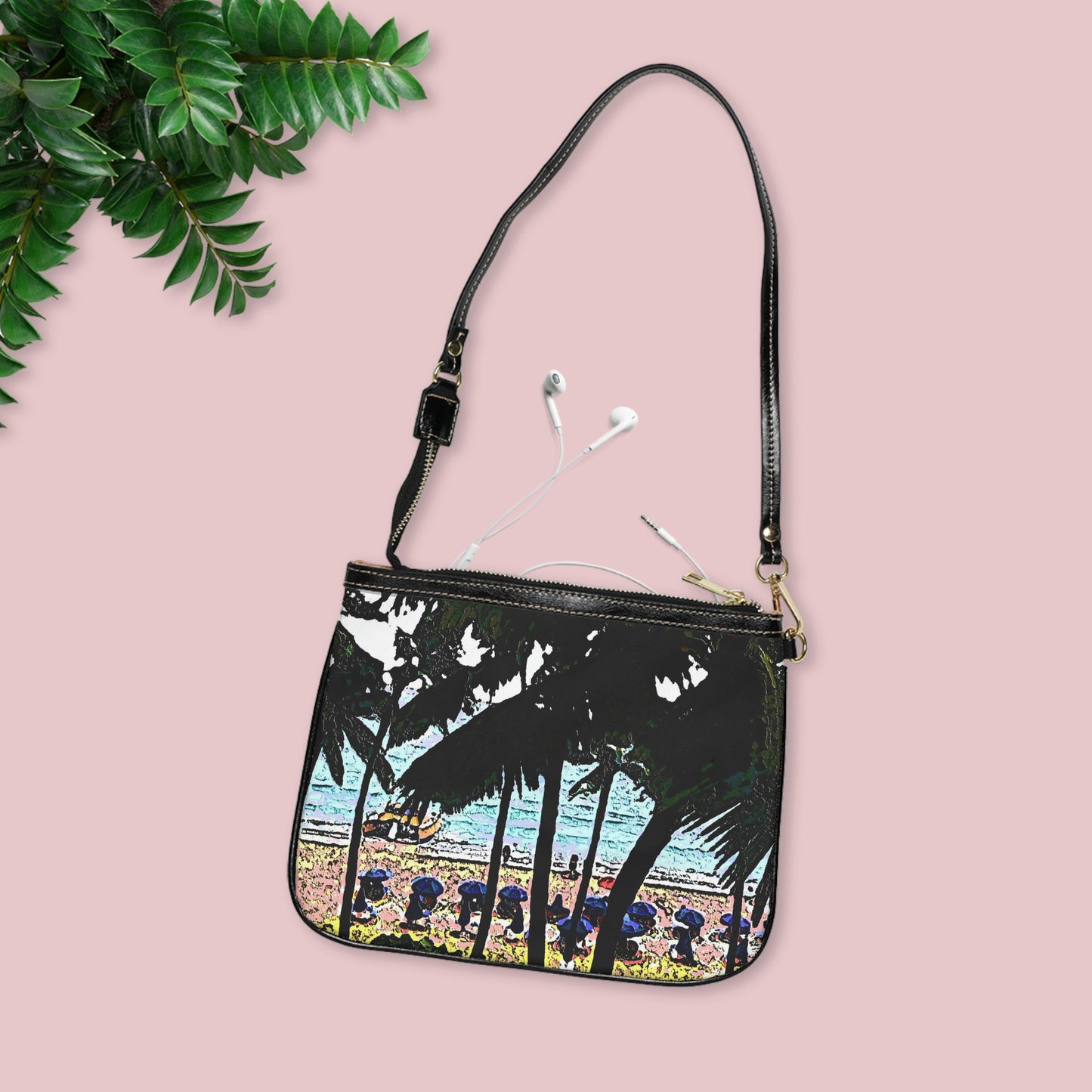 Small Shoulder Bag ... "A Beautiful Beach Amongst The Palms" ... The Outrigger Waikiki, Honolulu, Oahu ... Original Works ...