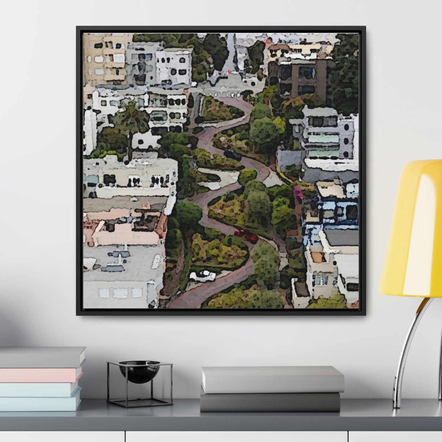 Gallery Canvas Wraps, Square Frame ... A Crazy Street ... 'Eight Winding Curve-Switchbacks' ... "Lombard Street, San Francisco, CA' ... Family Archives: 1970's ... Original Works ...