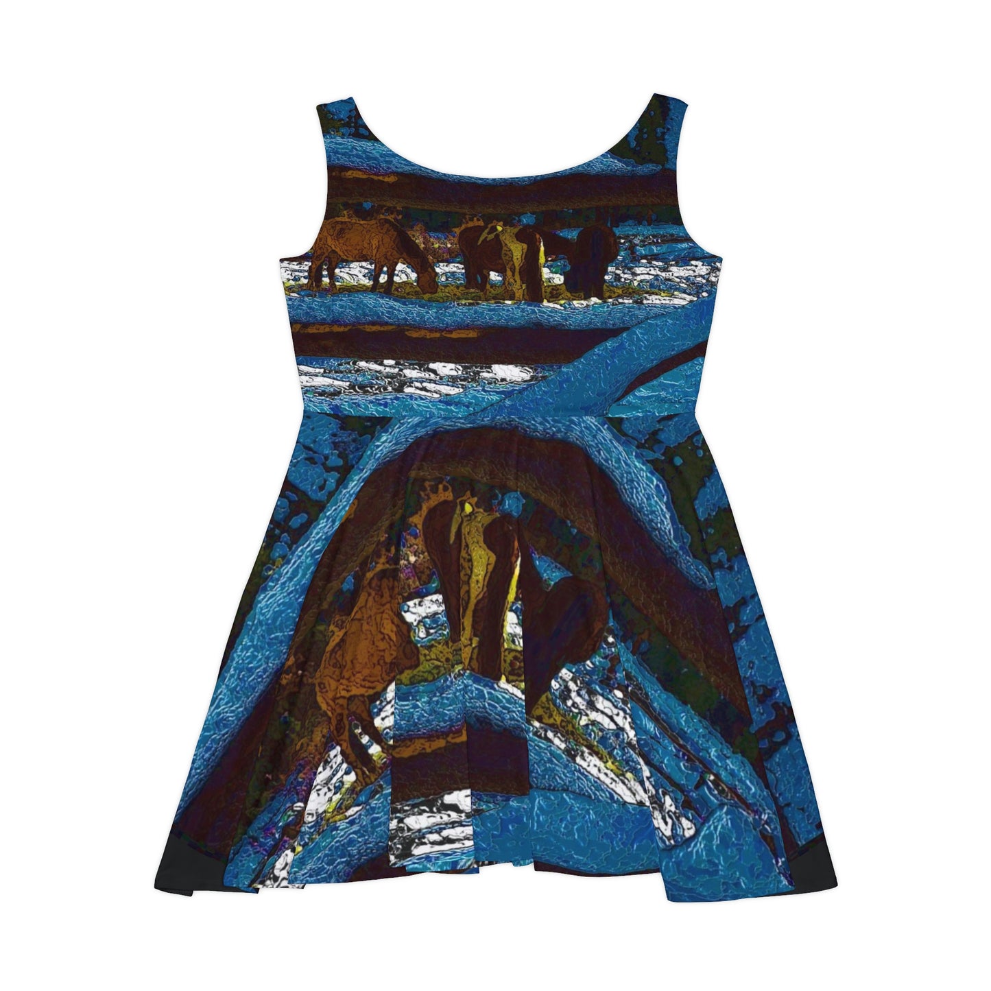 Women's Skater Dress ...  A Horse ... A Saddle ...  Foraging Through The Snow ...  An_Asses 'Cry' ... Central Idaho, November 2022 ...  Original Works ..