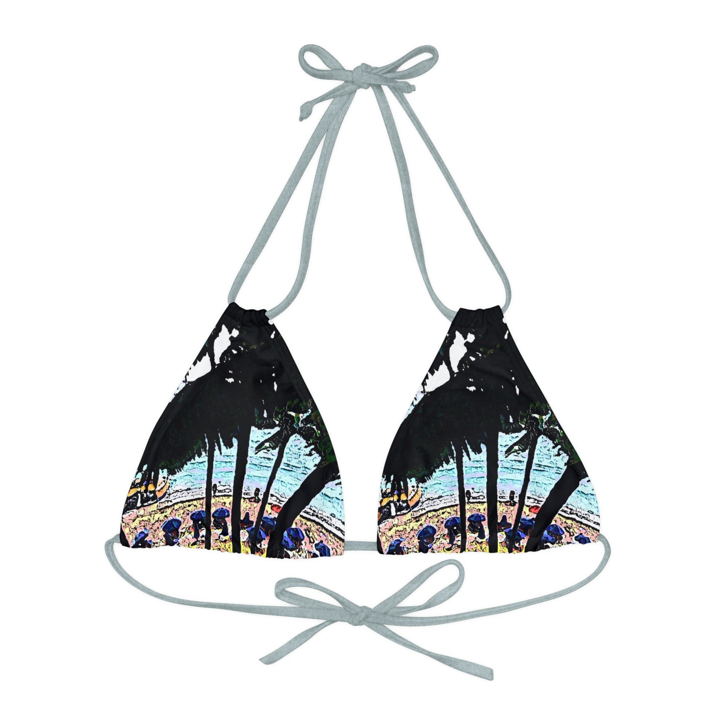 Strappy Triangle Bikini Top ... "A Beautiful Beach Amongst The Palms" ... The Outrigger Waikiki, Honolulu, Oahu ... Original Works ...