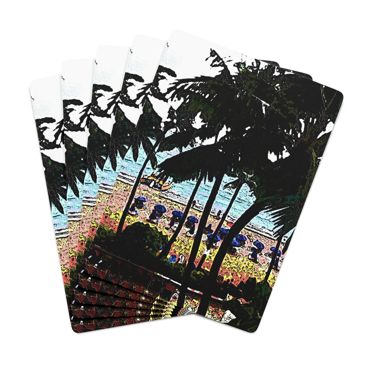 Custom Poker Cards ... "A Beautiful Beach Amongst The Palms" ... The Outrigger Waikiki, Honolulu, Oahu ... Original Works ...