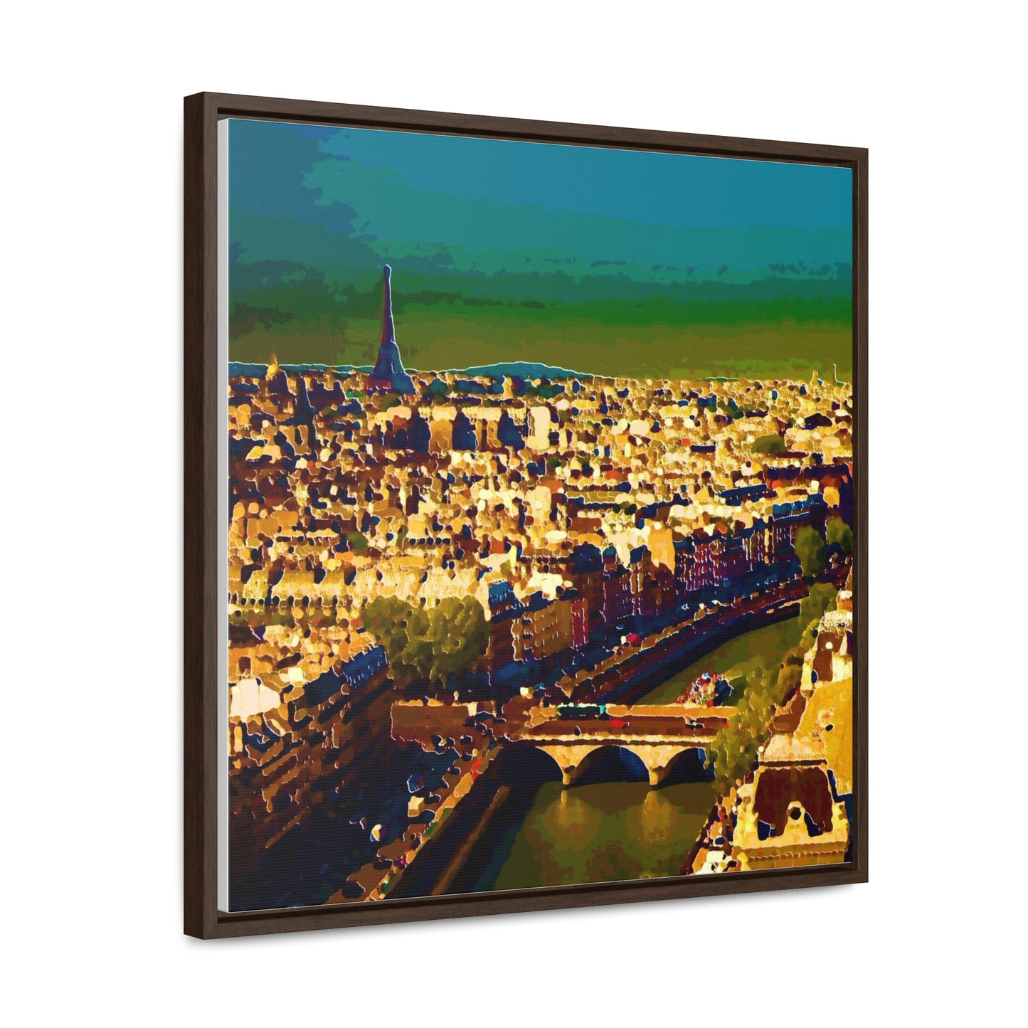 Gallery Canvas Wraps, Square Frame ... Au Paris ... "Along The River Seine" ... Barbara Joan Bonnel-Holt: 1972 ... Original Works ...