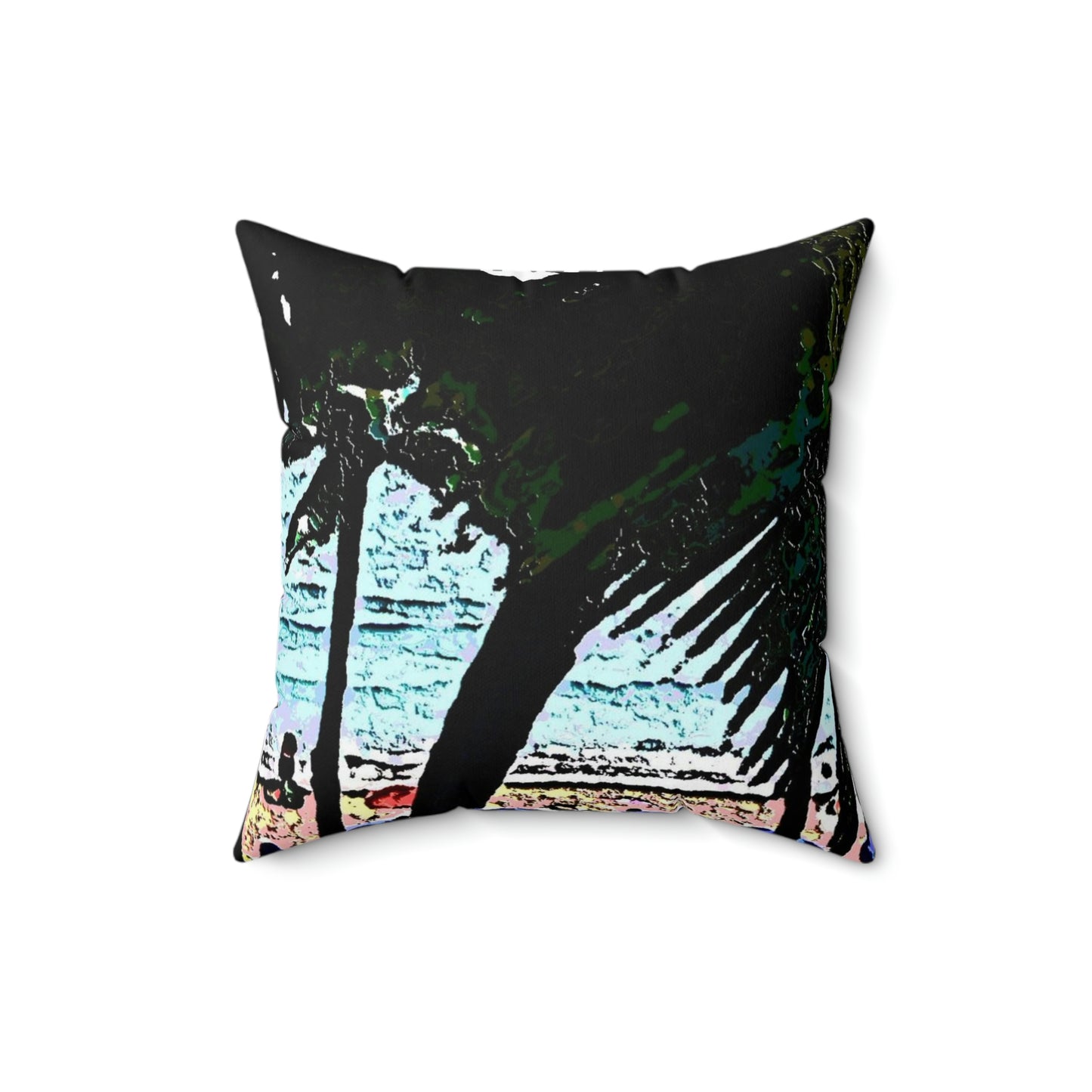 Faux Suede Square Pillow ... "A Beautiful Beach Amongst The Palms" ... The Outrigger Waikiki, Honolulu, Oahu ... Original Works ...
