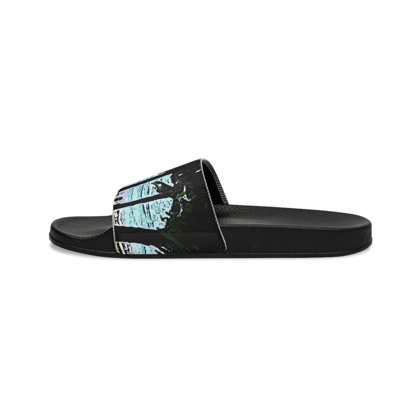 Men's Slide Sandals ...  "A Beautiful Beach Amongst The Palms" ... The Outrigger Waikiki, Honolulu, Oahu ... Original Works ...