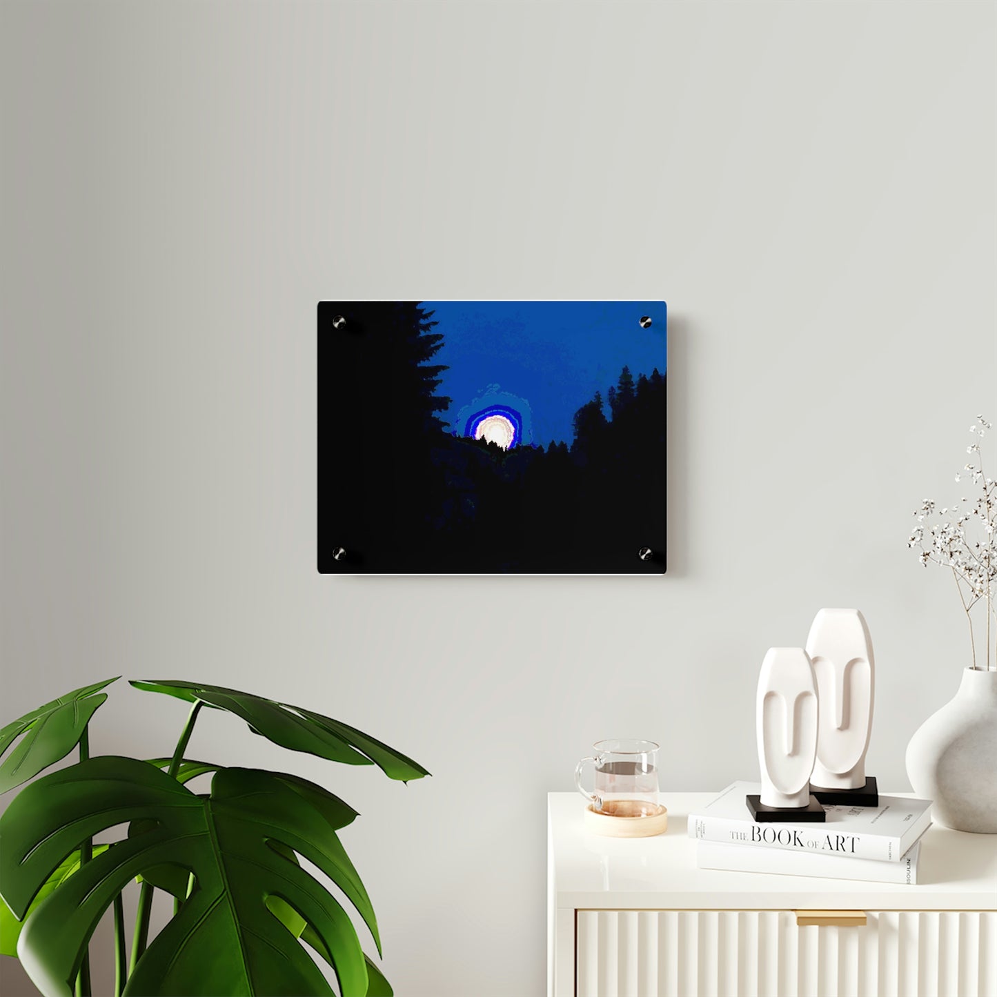 Acrylic Wall Art Panels ... "The Road Home" ...' Over The River & Through The Woods To? ...' ... Moonscape Near Elk City, Idaho ... Original Works ... 5Jan23 ...