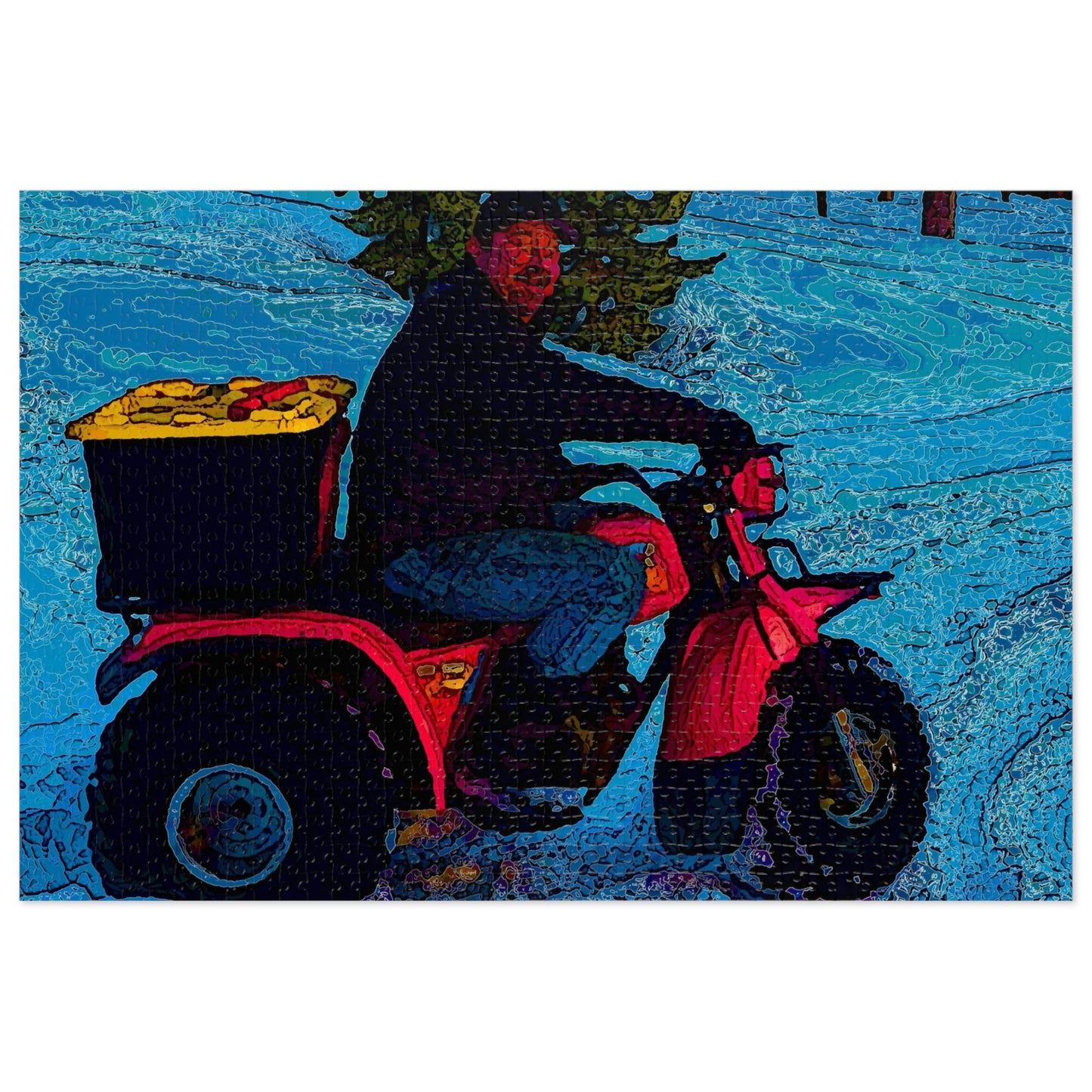 Jigsaw Puzzle (30, 110, 252, 500,1000-Piece) ... There's 2-Wheelin ... There's 4-Wheelin ... 'And-Of-Course' ... "There's 3-Wheelin-In-The-Snow" ...  Original Works ...