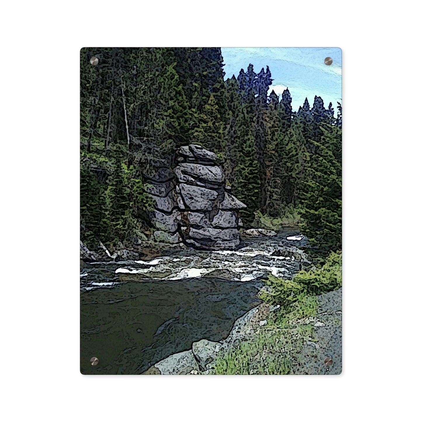 Acrylic Wall Art Panels ... "I Am Innocent" ... Tricky-Dick Immortalized ... Nixon Rock: Along The River ... Central Idaho, Summer 2020 ... Original Works ...