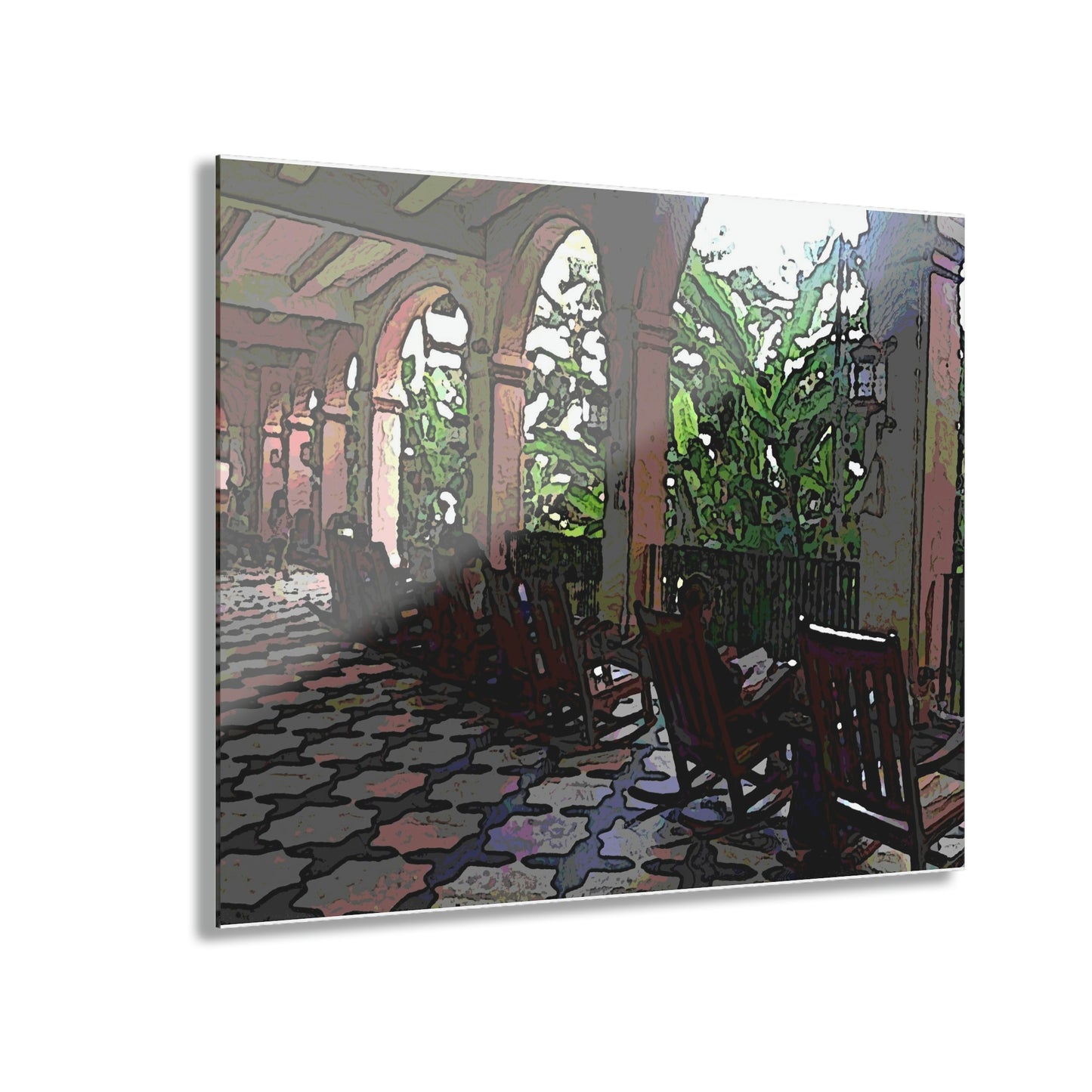 Acrylic Prints (French Cleat Hanging) ... Lanai & Rocking Chairs At: 'The Pink Palace' ... The Royal Hawai'ian ... Honolulu, HI ... '27Oct2014' ... Original Works ...