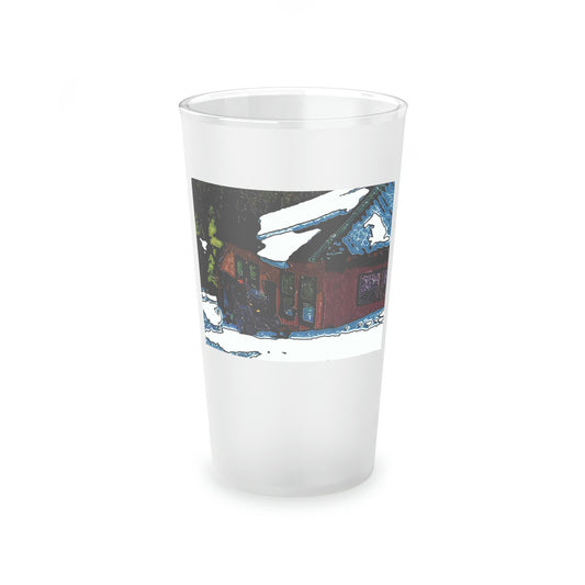 Frosted Pint Glass, 16oz ... "A Rider Passeth-Through-It" ... Colors Galore & A Bit Of Impressionism ... Original Works. Winter 2021. Central Idaho. Rendering Time: 12 Hours ...
