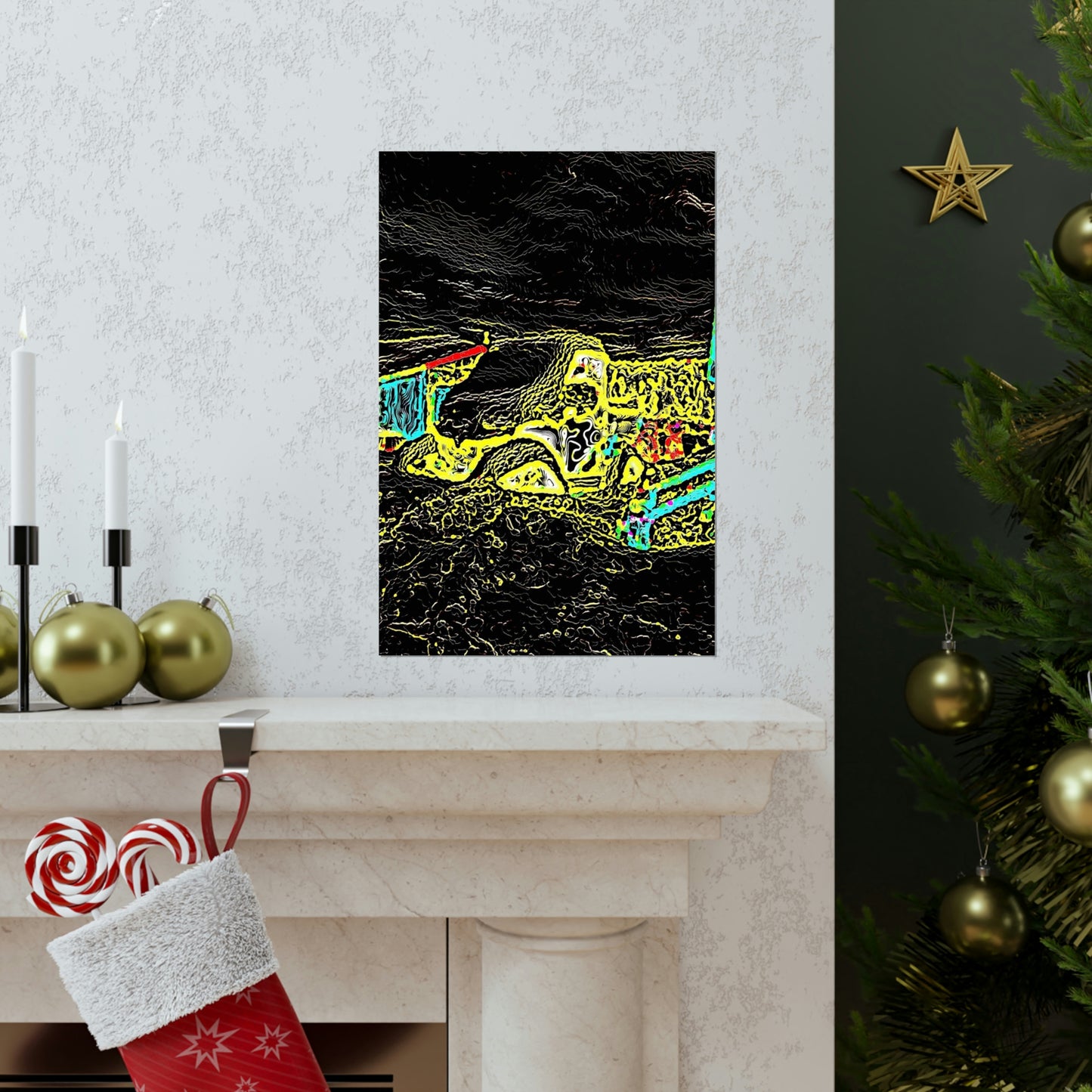 Premium Matte Vertical Posters ... "Snow Vehicle In Snow Storm At-Rest" ... Circa 12Mar23 ... Central Idaho ... 18-Hours Rendering Time: Original Works ...