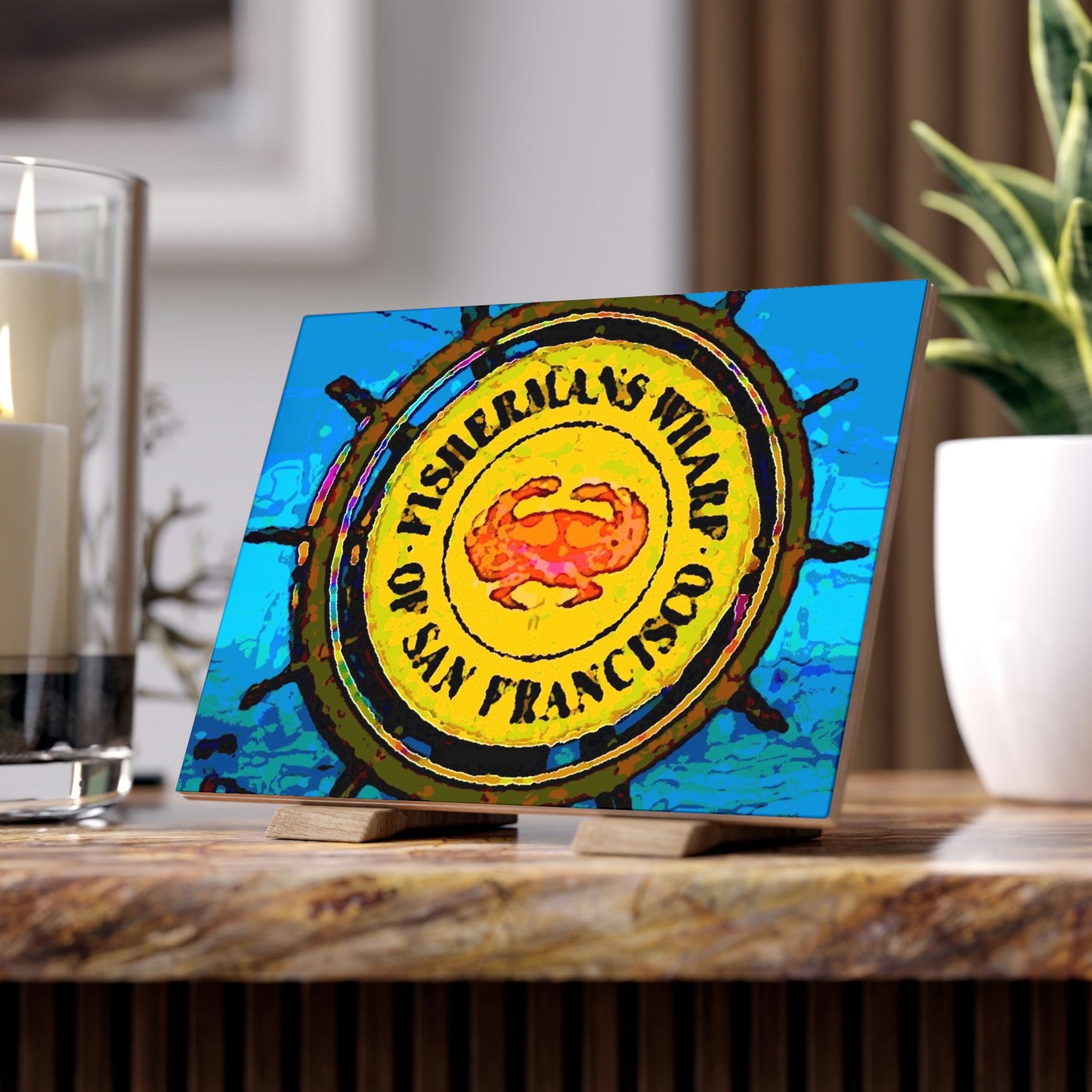 Ceramic Photo Tile ...  "No.9 Fishermen's Grotto - Fishermen's Wharf, SF, California" ... Family Archives: 1970's ... Original Works ...