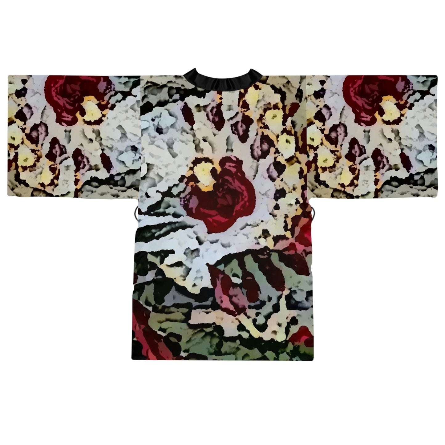 Long Sleeve Kimono Robe ... "A Friendly Flower" ... Pointsettia 'Pointing' ... Original Works ... (Supplied Photograph) ...