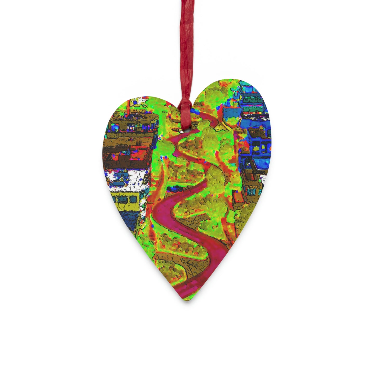 Wooden Ornaments ... A Crazy Street ... 'Eight Winding Curve-Switchbacks' ... "Lombard Street, San Francisco, CA' ... Family Archives: 1970's ... Original Works ...