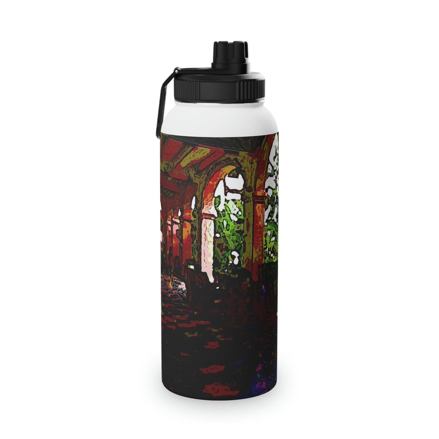 Stainless Steel Water Bottle, Sports Lid ... Lanai & Rocking Chairs At: 'The Pink Palace' ... The Royal Hawai'ian ... Honolulu, HI ... '27Oct2014' ... Original Works ...