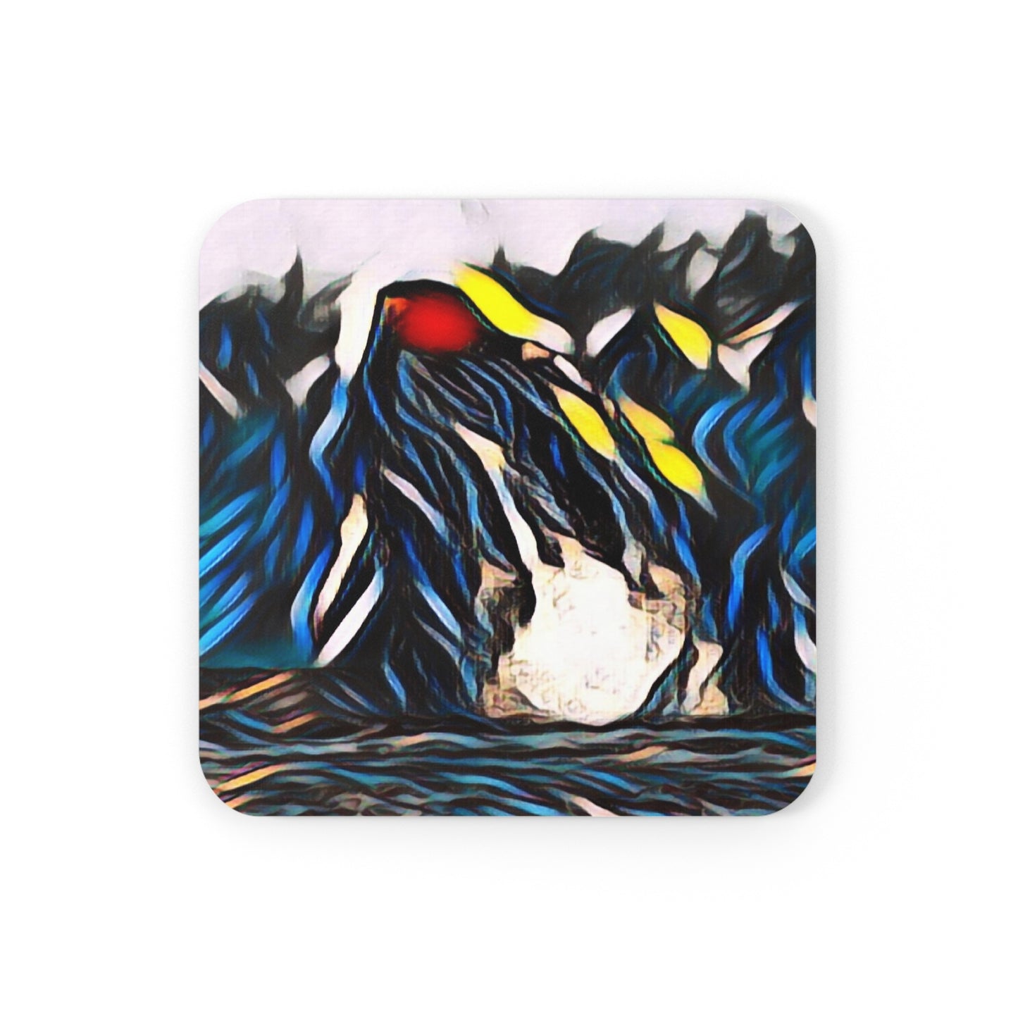 Cork Back Coaster ... "Ken's Favourite Humpback Breach" ... Circa: 21st Century ... Maui, HI ... Original Works ...