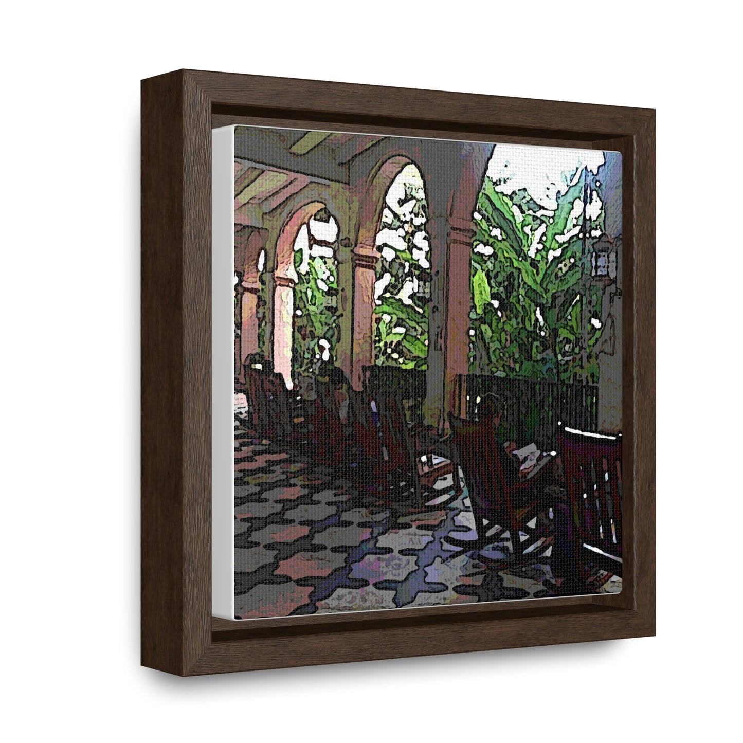 Gallery Canvas Wraps, Square Frame ...  Lanai & Rocking Chairs At: 'The Pink Palace' ... The Royal Hawai'ian ... Honolulu, HI ... '27Oct2014' ... Original Works ...