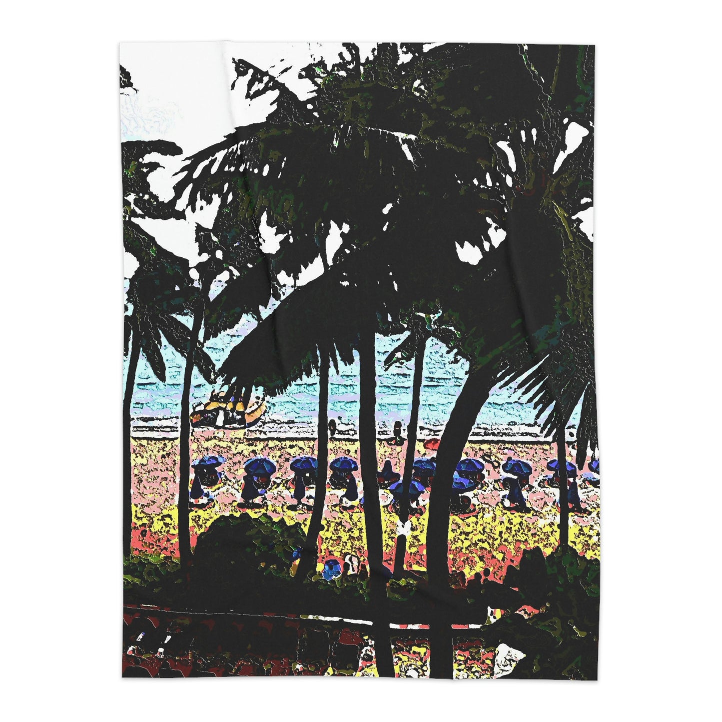 Sherpa Blanket ..."A Beautiful Beach Amongst The Palms" ... The Outrigger Waikiki, Honolulu, Oahu ... Original Works ...