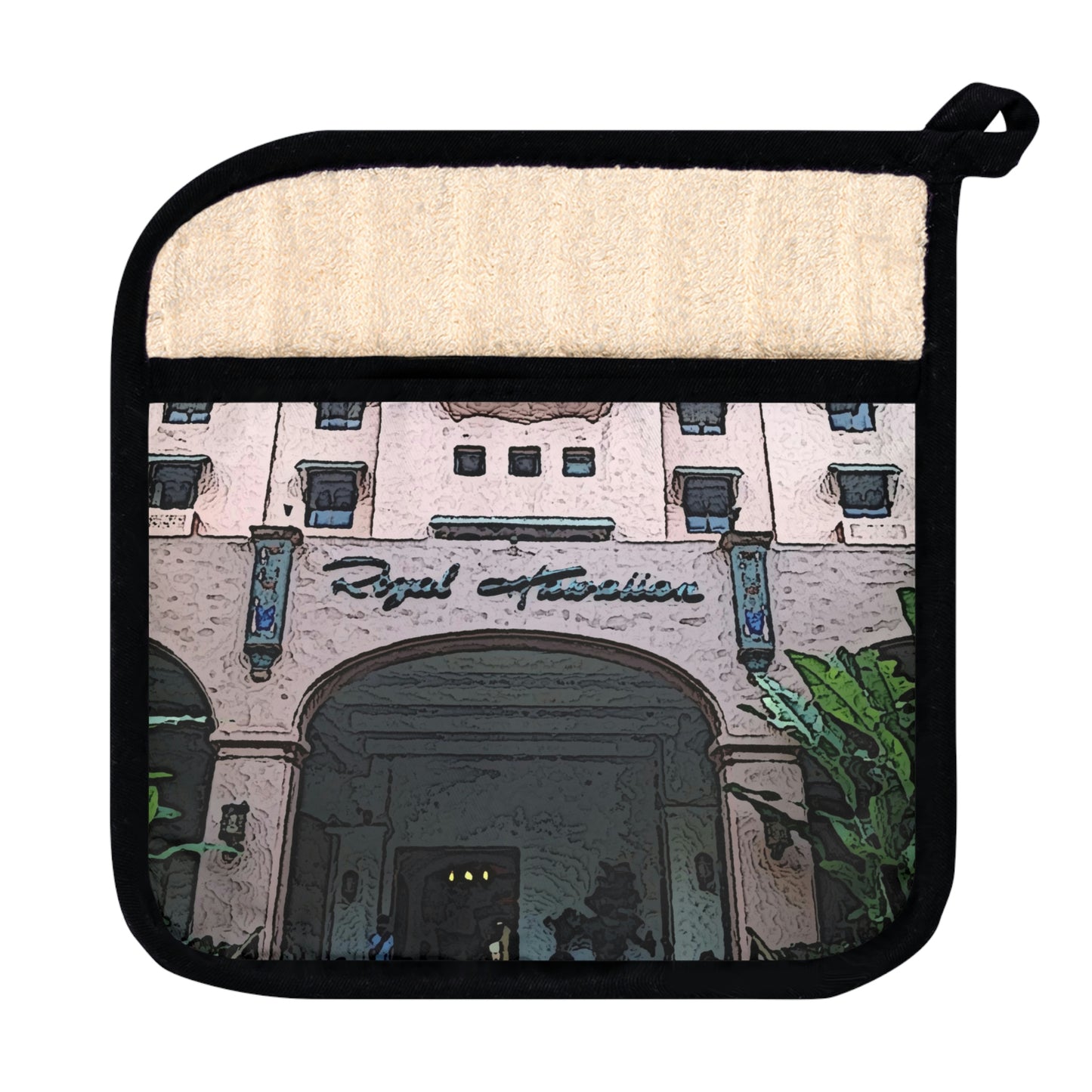 Pot Holder with Pocket ...  "La Grande Entree" At: 'The Pink Palace' ... The Royal Hawai'ian ... Honolulu, HI ... '27Oct2014' ... Original Works ...