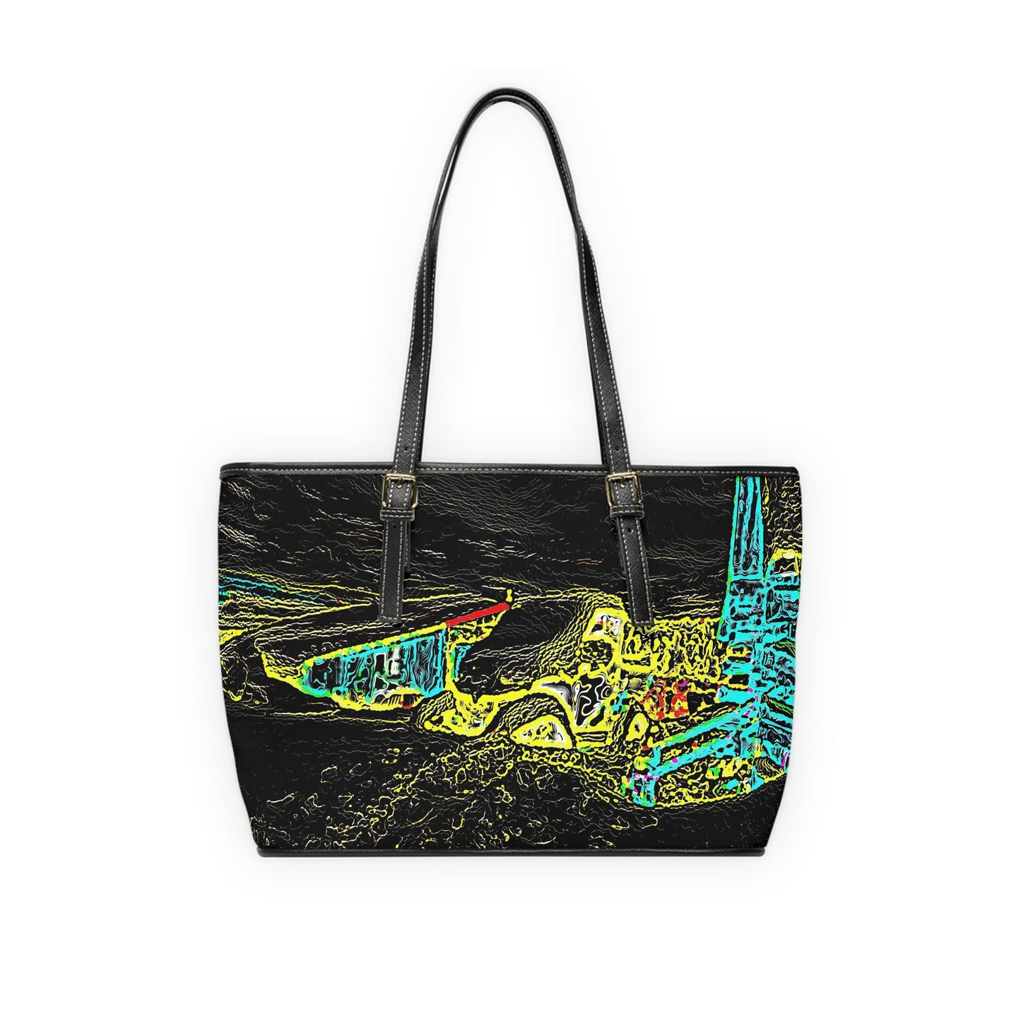 PU Leather Shoulder Bag ... "Snow Vehicle In Snow Storm At-Rest" ... Circa 12Mar23 ... Central Idaho ... 18-Hours Rendering Time: Original Works ...