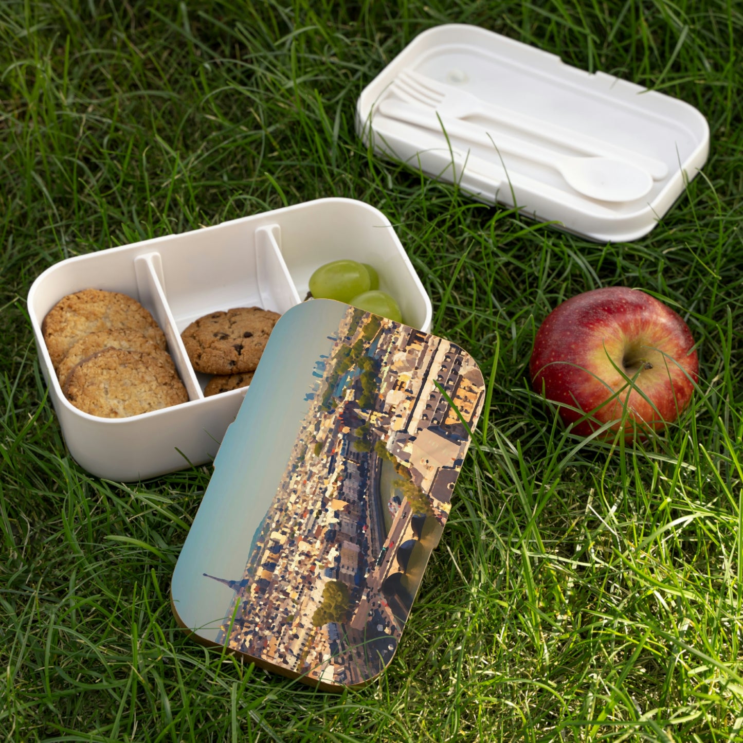 Bento Lunch Box ... Au Paris ... "Along The River Seine" ... Barbara Joan Bonnell-Holt: 1972 ... Original Works ...