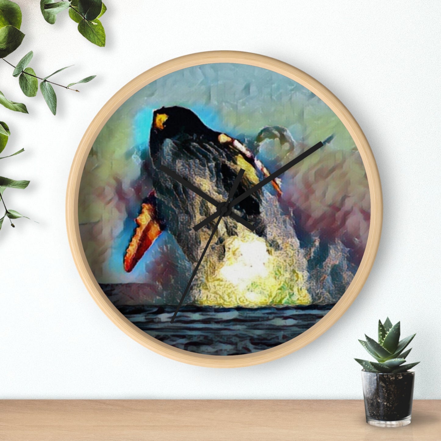 Wall Clock ... An Extraordinary Humpback Breach ... 'With Explosive Energy' ... Family Archives (KPH) ... Circa: 21st Century. Maui, HI ... Original Works ...
