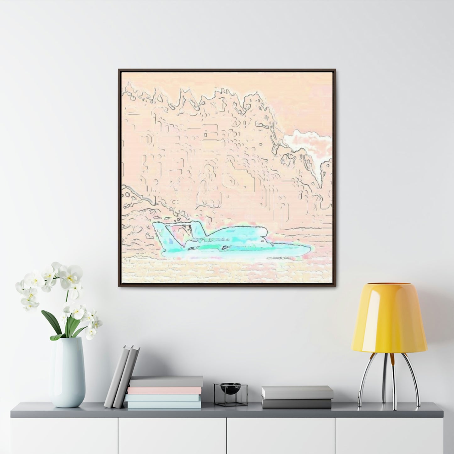 Gallery Canvas Wraps, Square Frame ...  Seattle Columbia Cup On Lake Washington ... "Dave Wilcox Heads For The Win" ... Associate Gift-Photo ... Original Works ...