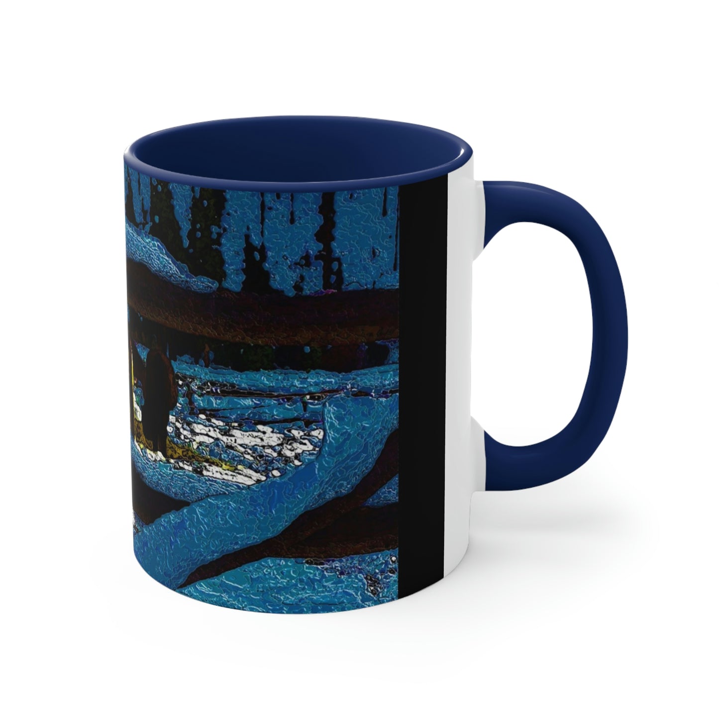 Accent Coffee Mug, 11oz ... A Horse ... A Saddle ...  Foraging Through The Snow ...  An_Asses 'Cry' ... Central Idaho, November 2022 ...  Original Works ...