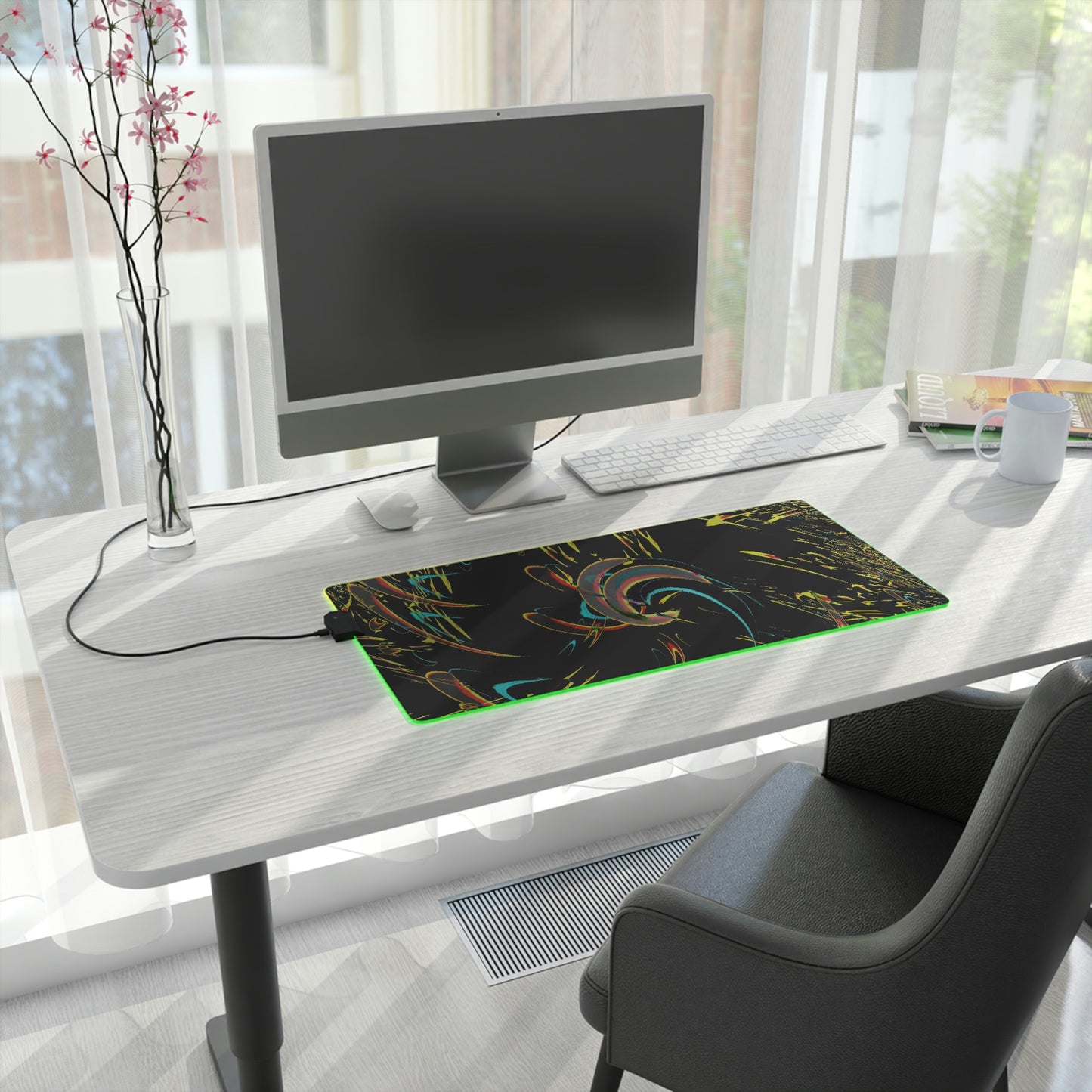 LED Gaming Mouse Pad ... "Waning Moon" ... Central Idaho ... October 2022 ... Rendering Time: 22 Hours ... Original Works ...