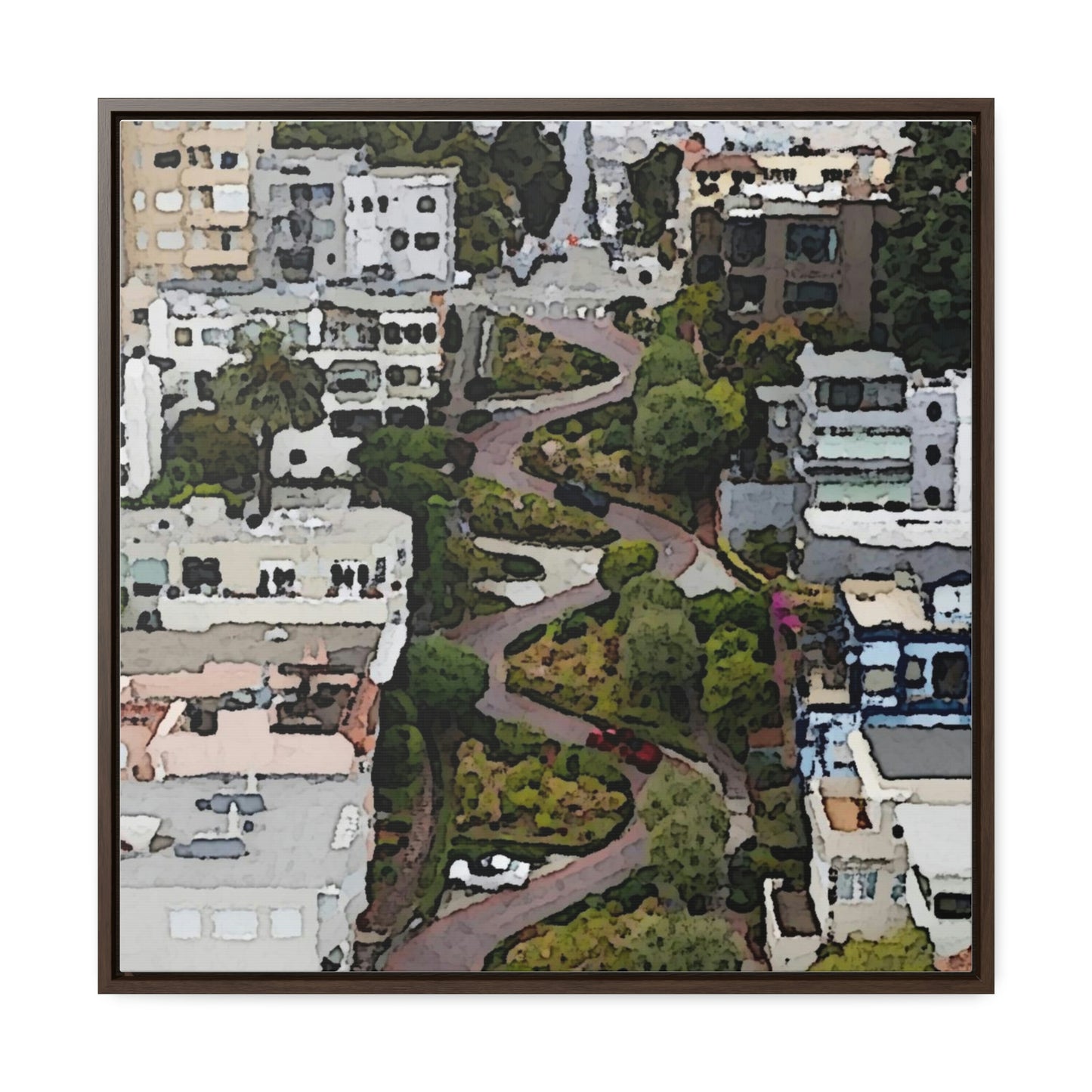 Gallery Canvas Wraps, Square Frame ... A Crazy Street ... 'Eight Winding Curve-Switchbacks' ... "Lombard Street, San Francisco, CA' ... Family Archives: 1970's ... Original Works ...
