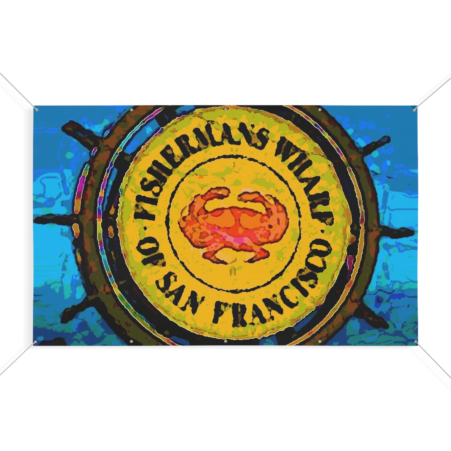 Matte Banner ... "No.9 Fishermen's Grotto - Fishermen's Wharf, SF, California" ... Family Archives: 1970's ... Original Works ...