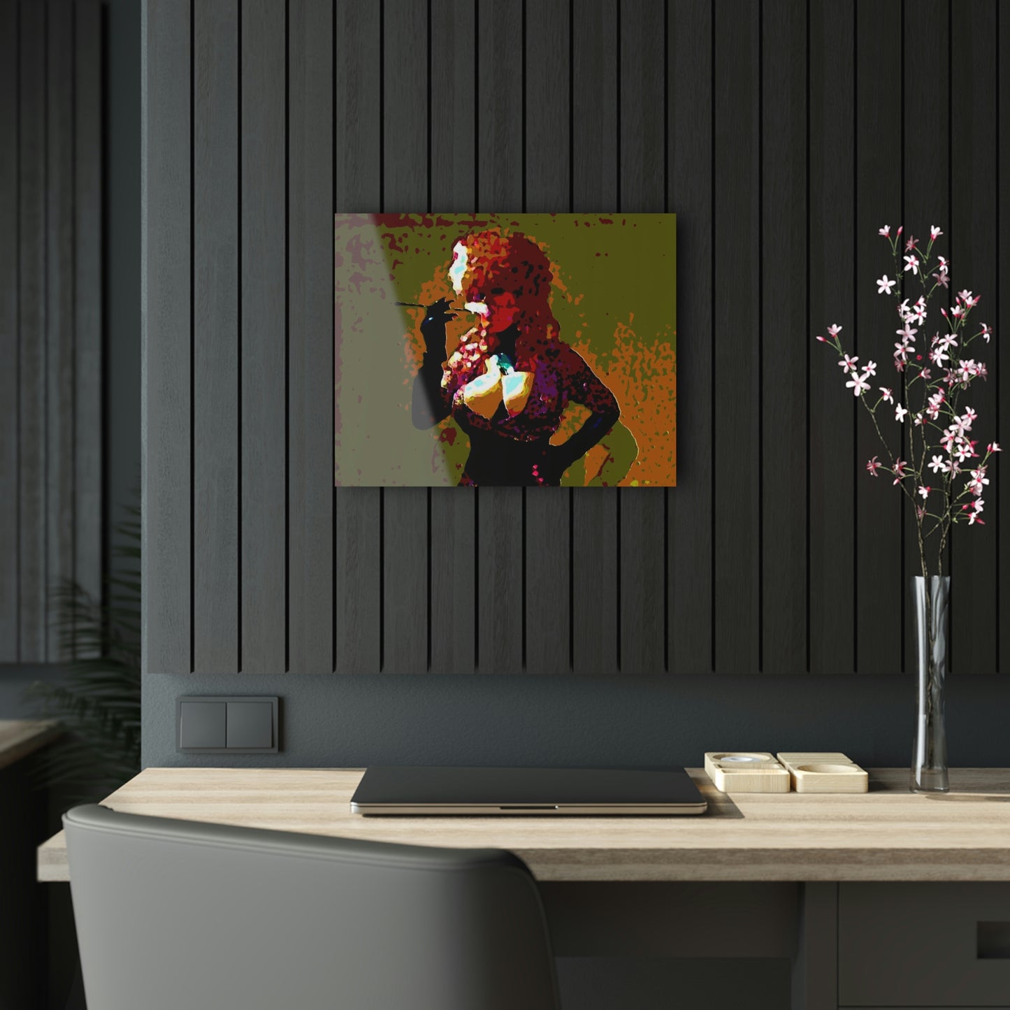 Acrylic Prints ... A Colleague Overseas ... 'Enjoying A Fag' ... Original Works ... "April Fools 2023" ... Hot-Tranny-Smoke ...