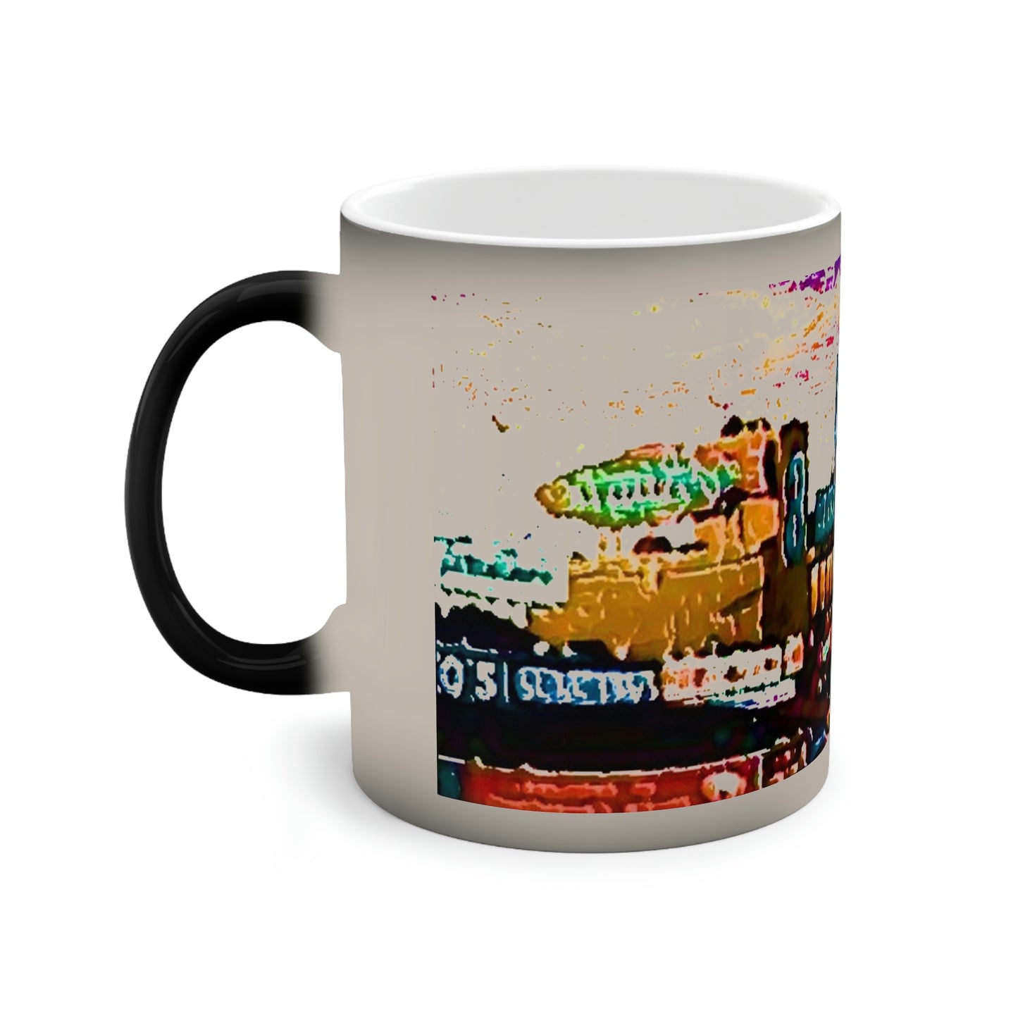 Color-Changing Mug, 11oz ...  "No.9 Fishermen's Grotto - Fishermen's Wharf, SF, California" ... Family Archives: 1970's ... Original Works ...