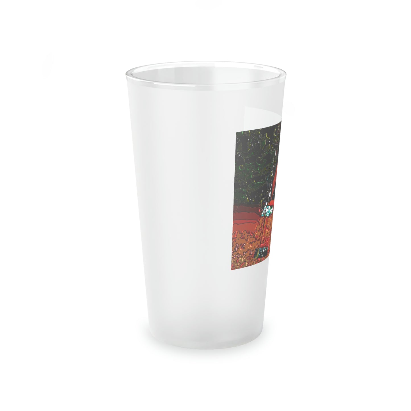 Frosted Pint Glass, 16oz ... How-To-Drive-Idaho's-Mountain_Roads ... "Like A Professional" ... "Truckin' Like The Doo-Dah-Man" ...