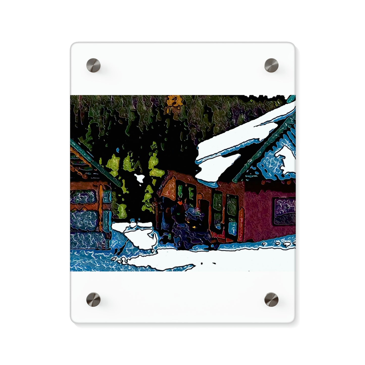 Acrylic Wall Art Panels ... "A Rider Passeth-Through-It" ... Colors Galore & A Bit Of Impressionism ... Original Works. Winter 2021. Central Idaho. Rendering Time: 12 Hours ...