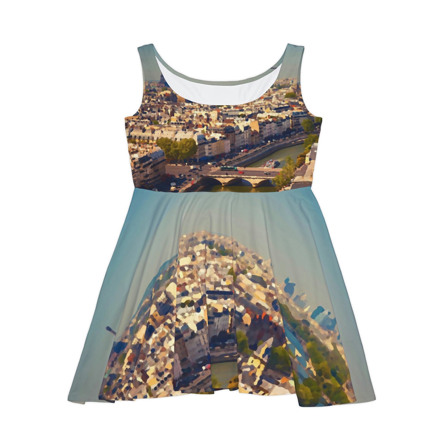 Women's Skater Dress ... Au Paris ... "Along The River Seine" ... Barbara Joan Bonnell-Holt: 1972 ... Original Works ...
