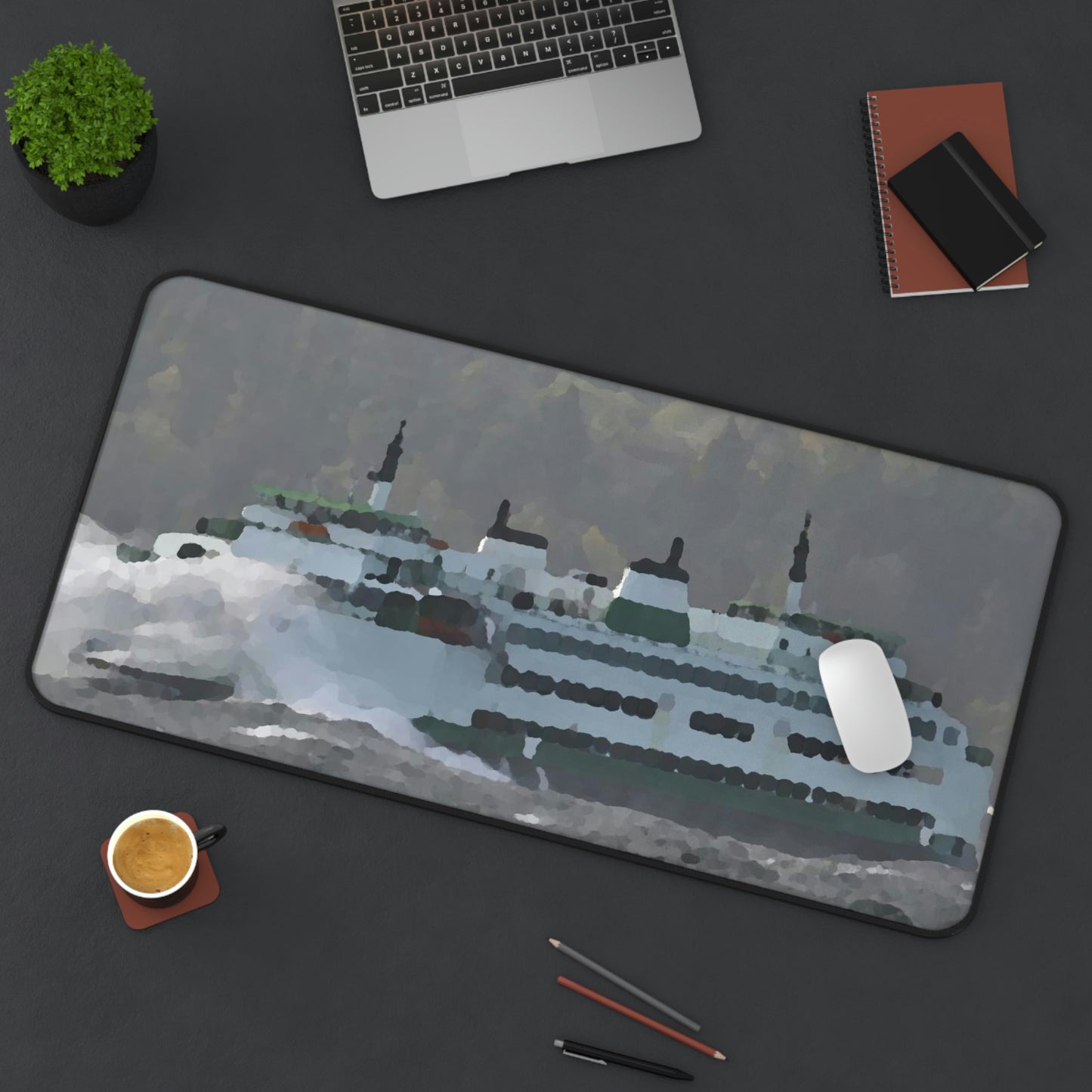 Desk Mat ... WADOT Ferry Crossing ... "A Very Rough Day" ... Mulkiteo Route ... Family Archives ... Early 1990's' ... Original Works ...