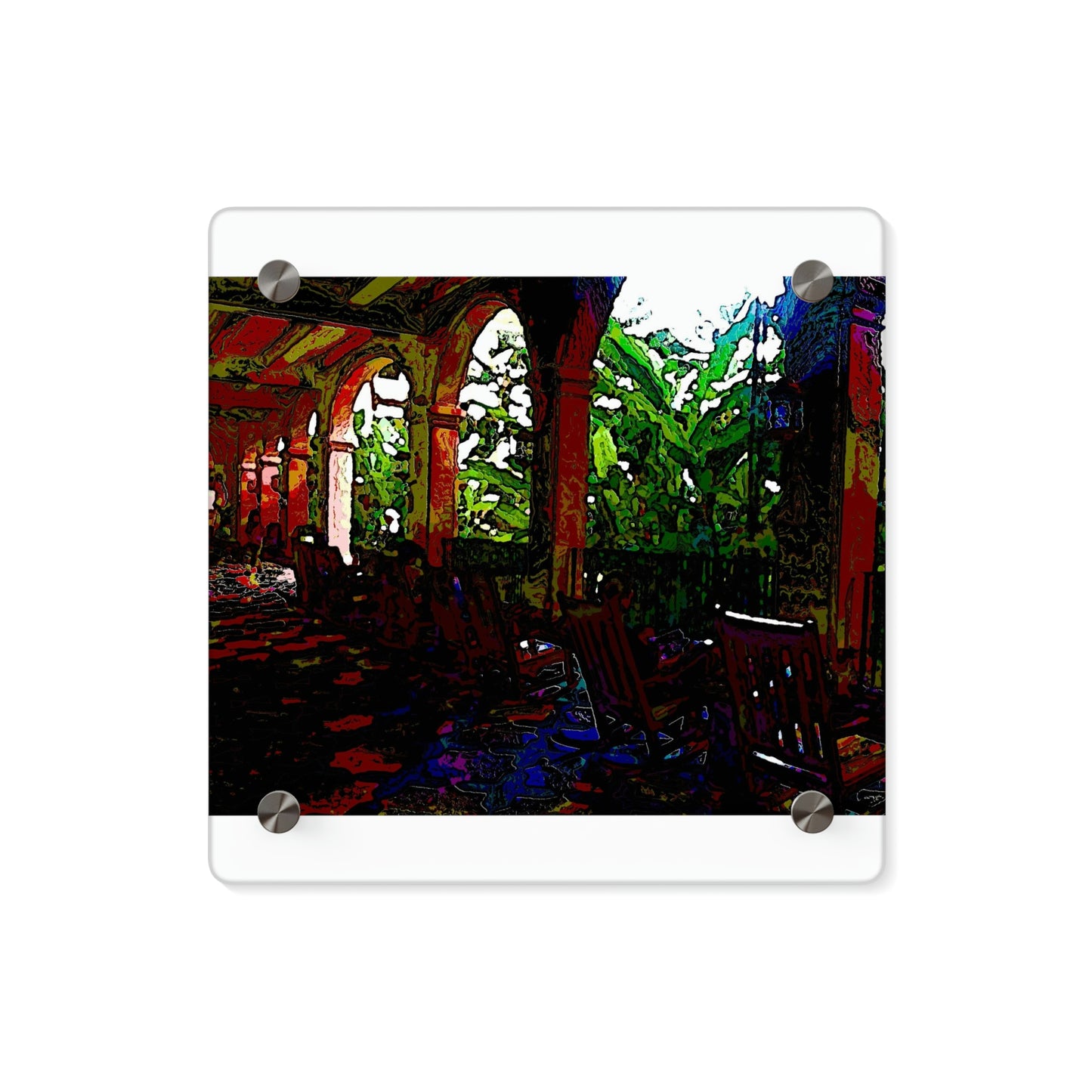 Acrylic Wall Art Panels ... Lanai & Rocking Chairs At: 'The Pink Palace' ... The Royal Hawai'ian ... Honolulu, HI ... '27Oct2014' ... Original Works ...
