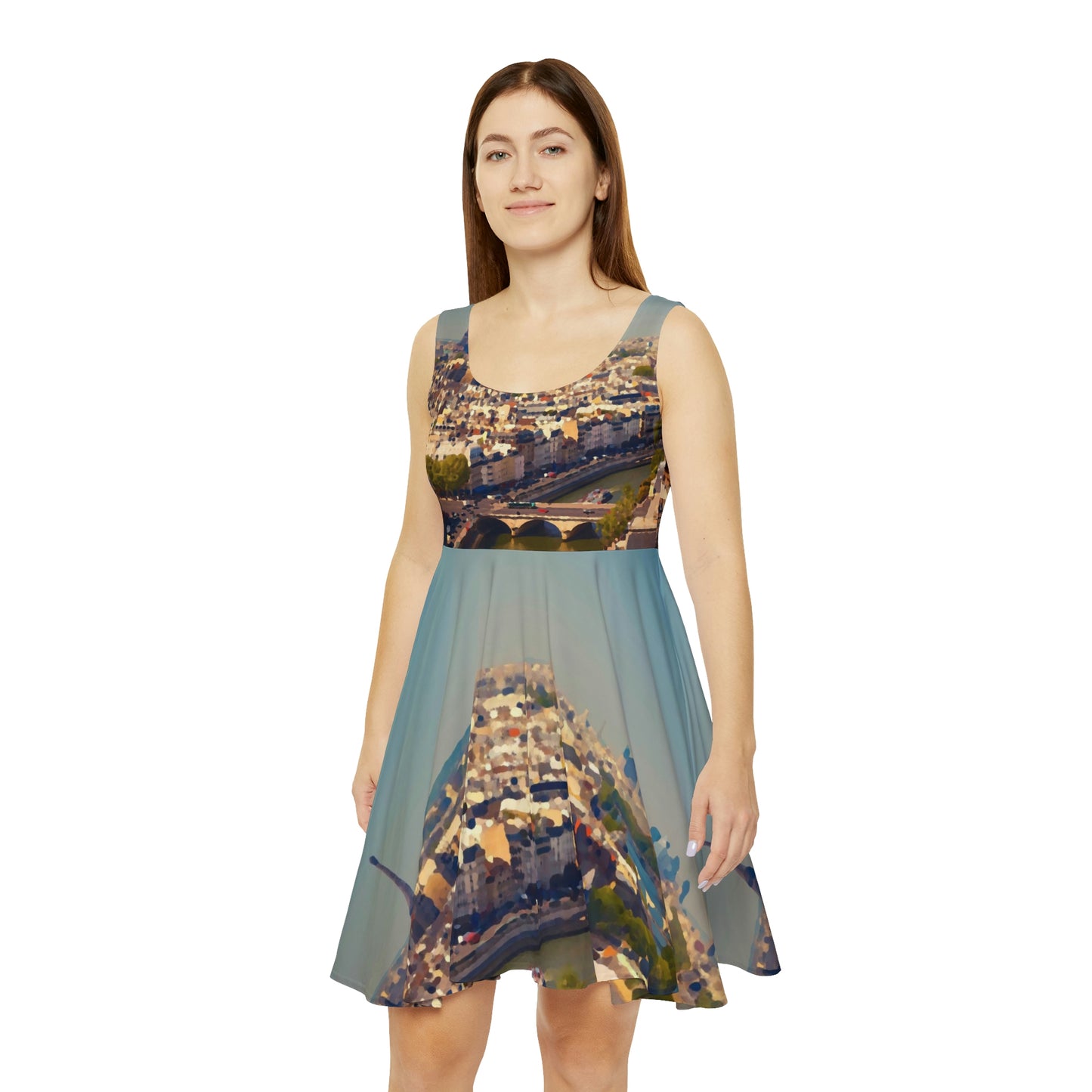 Women's Skater Dress ... Au Paris ... "Along The River Seine" ... Barbara Joan Bonnell-Holt: 1972 ... Original Works ...