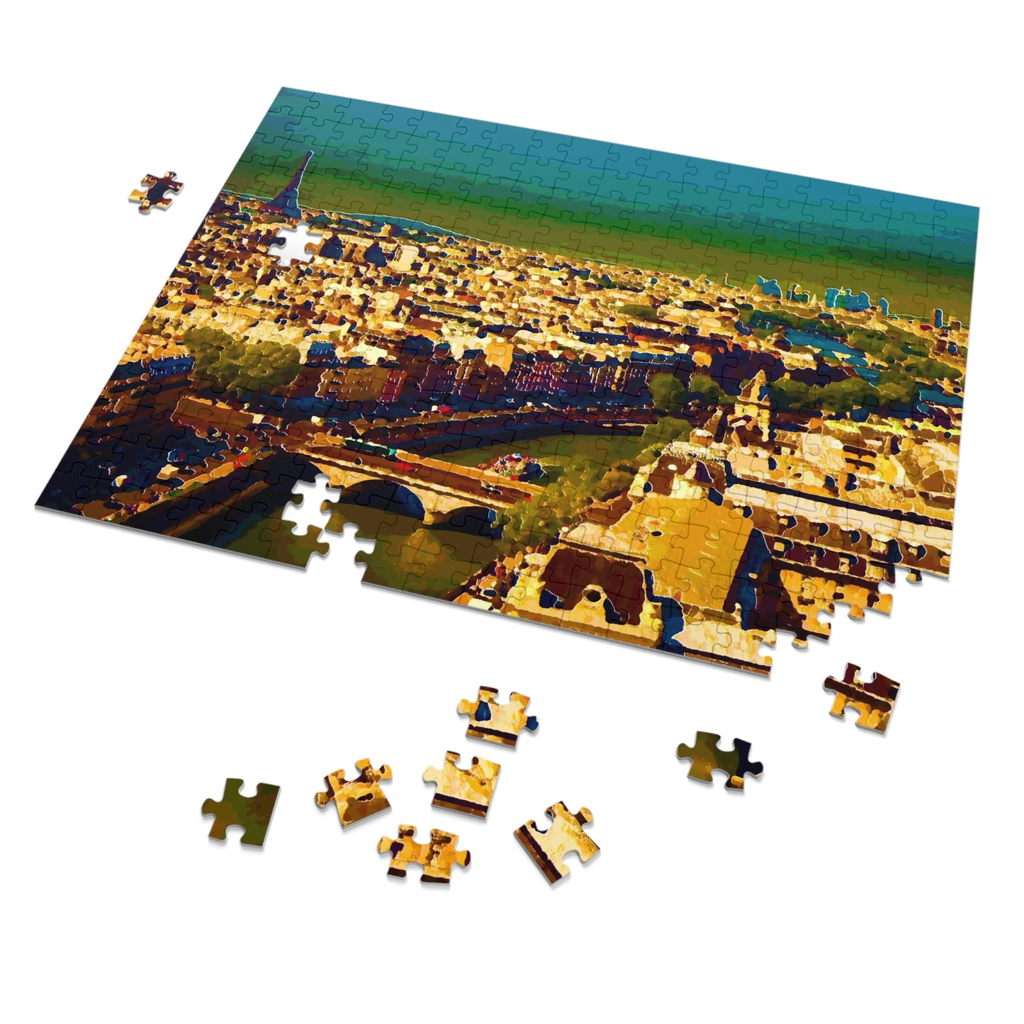 Jigsaw Puzzle (30, 110, 252, 500,1000-Piece) ... Au Paris ... "Along The River Seine" ... Barbara Joan Bonnell-Holt: 1972 ... Original Works ...