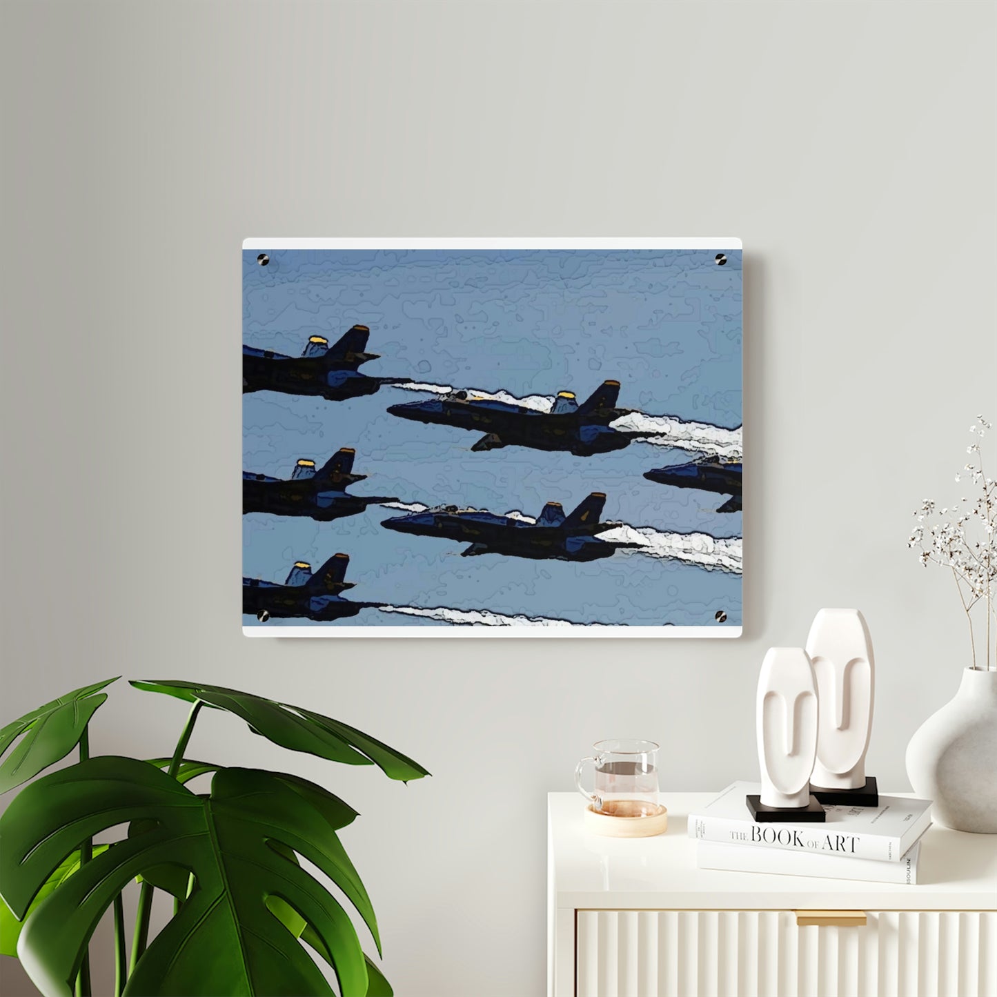 Acrylic Wall Art Panels ... Seattle Seafair ..."Blue Angels Run Over Lake Washington" ... Circa Mid 1980's ... Dr FJ Holt ... Original Works ...