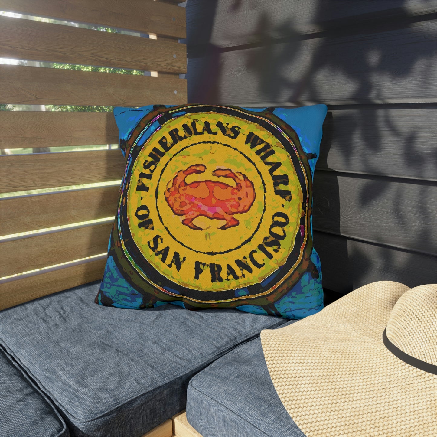 Outdoor Pillows ... "No.9 Fishermen's Grotto - Fishermen's Wharf, SF, California" ... Family Archives: 1970's ... Original Works ...