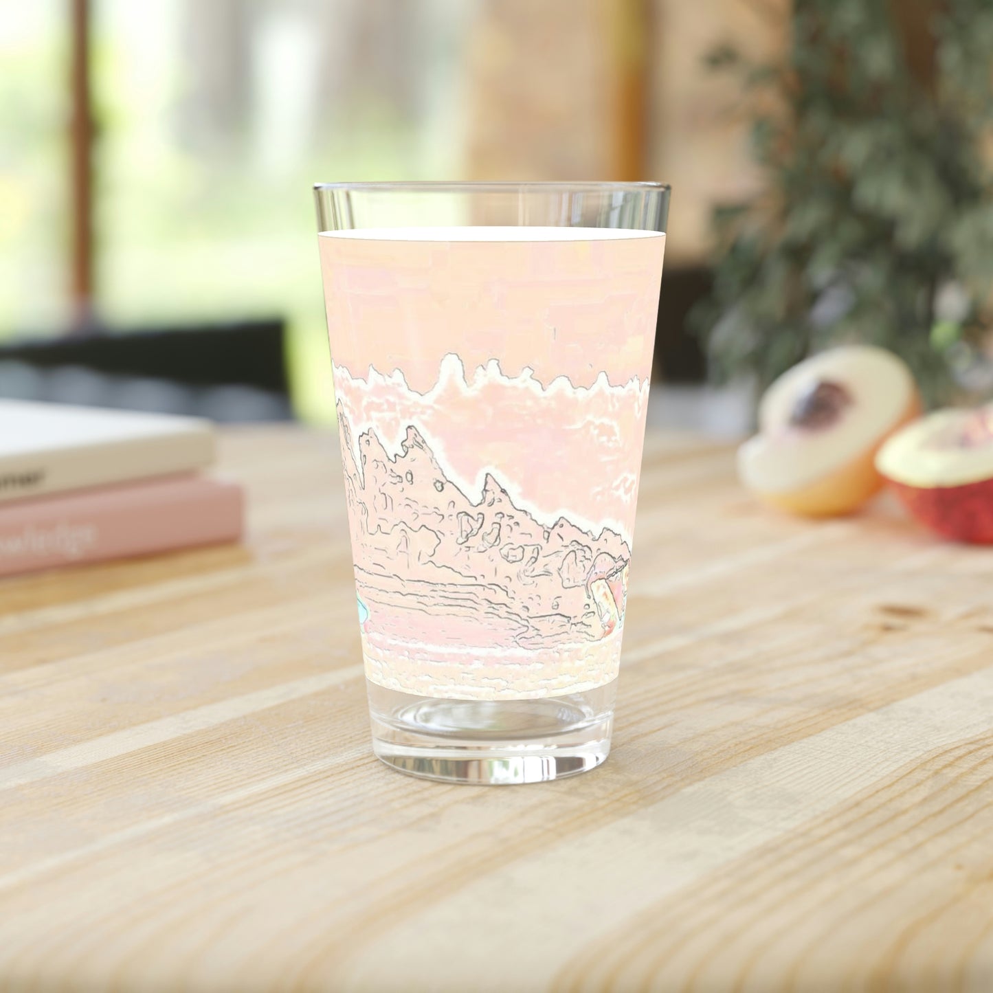 Pint Glass, 16oz ... Seattle Columbia Cup On Lake Washington ... "Dave Wilcox Heads For The Win" ... Associate Gift-Photo ... Original Works ...