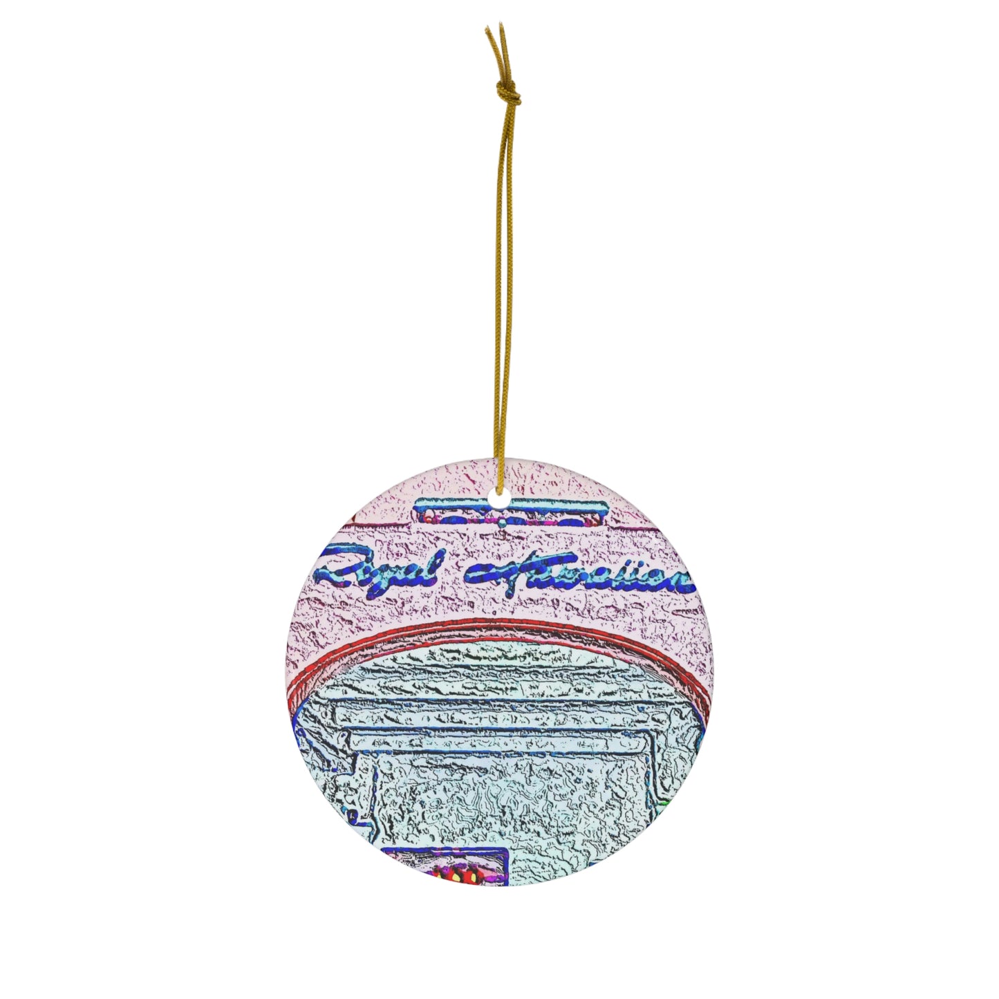 Ceramic Ornament, 1-Pack ... "La Grande Entree" At: 'The Pink Palace' ... The Royal Hawai'ian ... Honolulu, HI ... '27Oct2014' ... Original Works ...